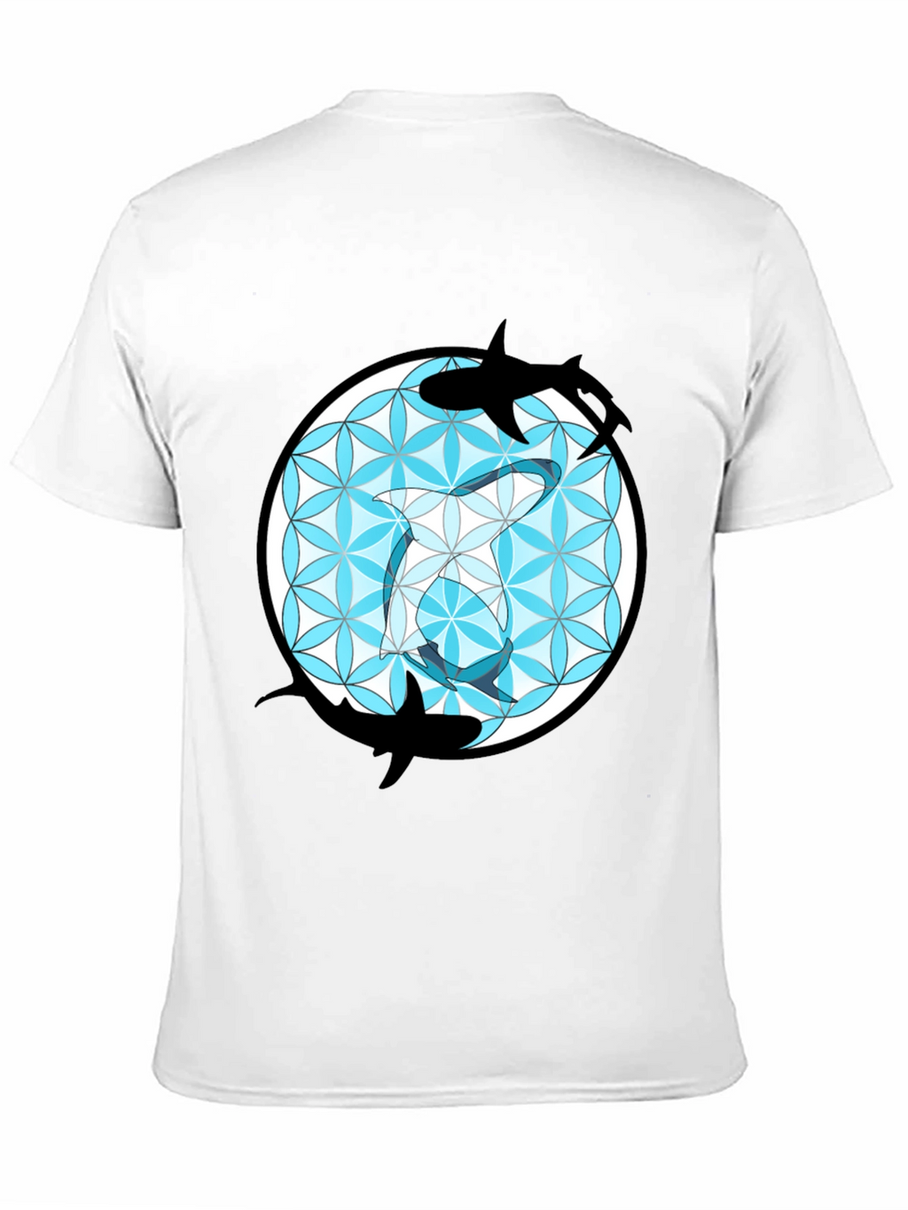 Shark Flower of Life T-Shirt - Unique Graphic Tee