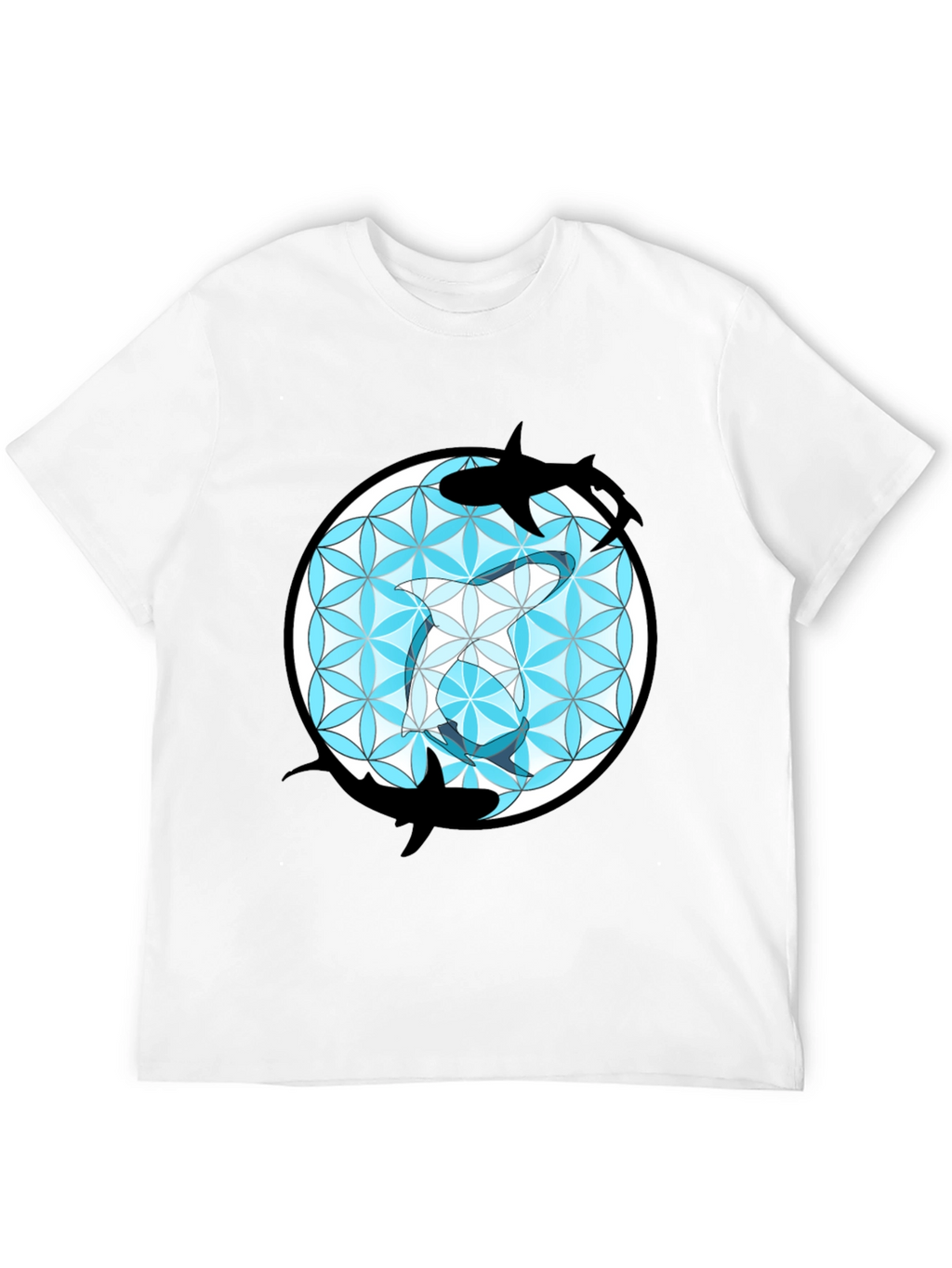 Shark Flower of Life T-Shirt - Unique Graphic Tee