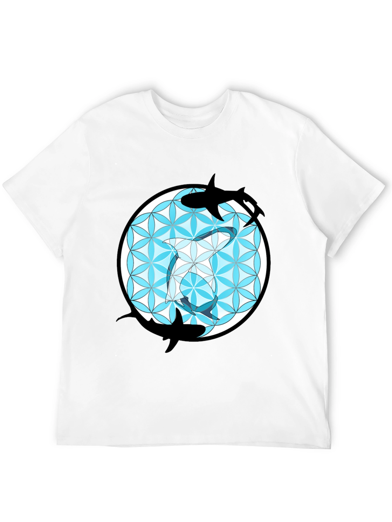 Shark Flower of Life T-Shirt - Unique Graphic Tee