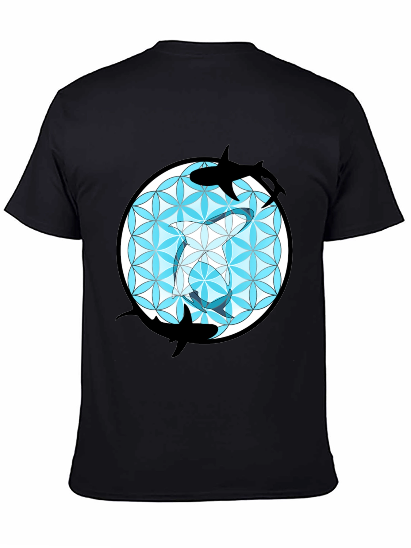 Shark Flower of Life T-Shirt - Unique Graphic Tee