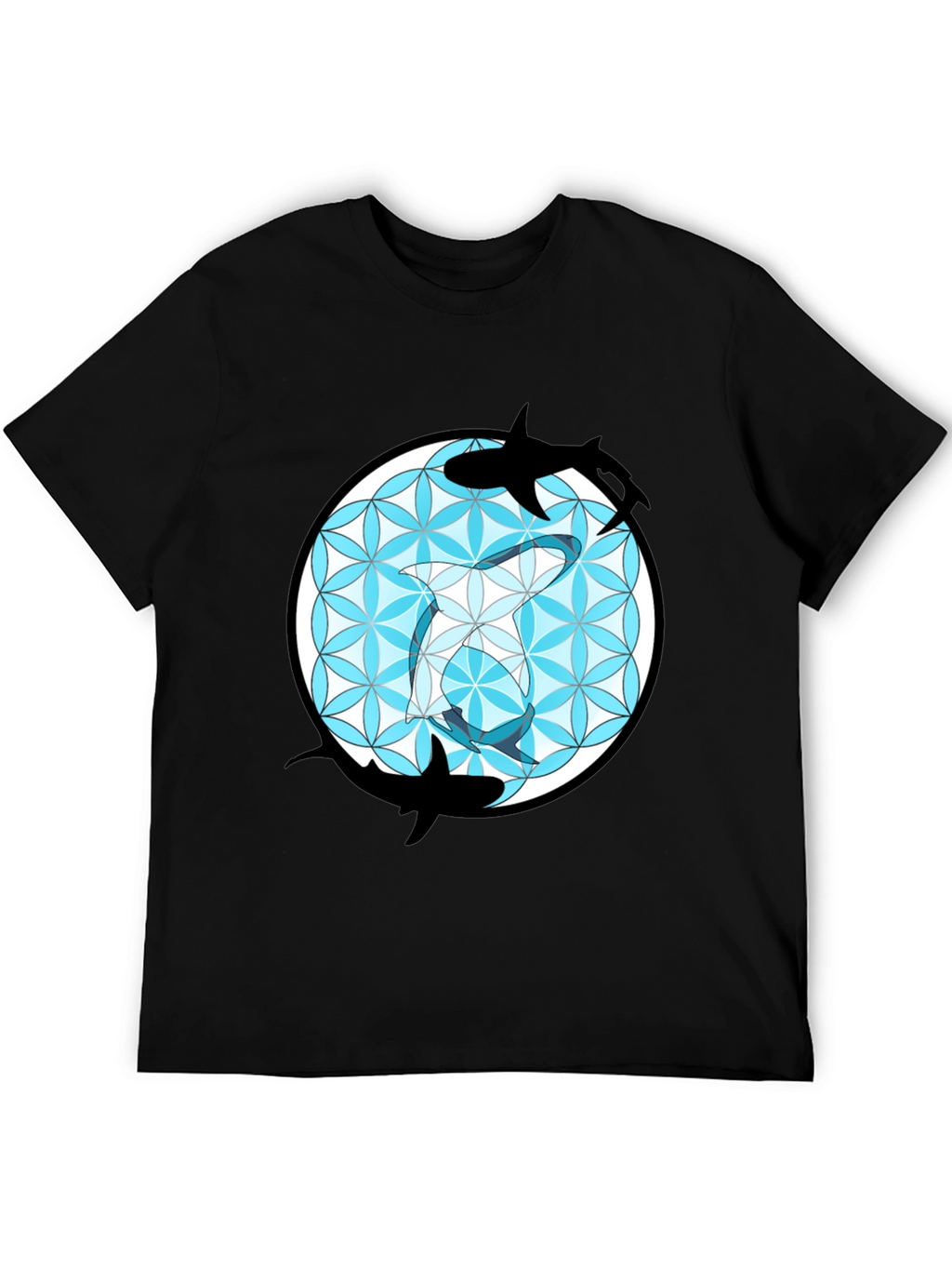Shark Flower of Life T-Shirt - Unique Graphic Tee