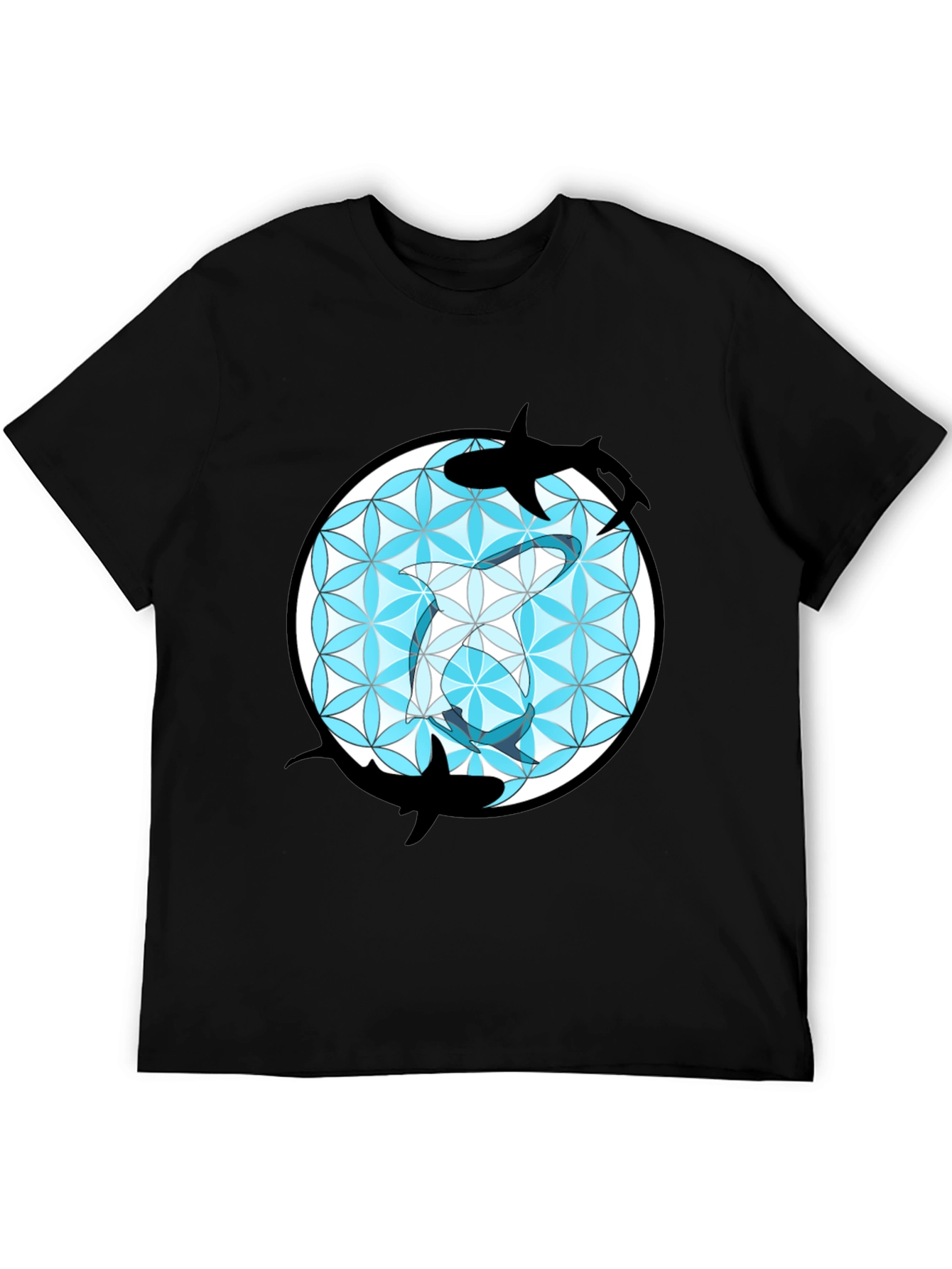 Shark Flower of Life T-Shirt - Unique Graphic Tee