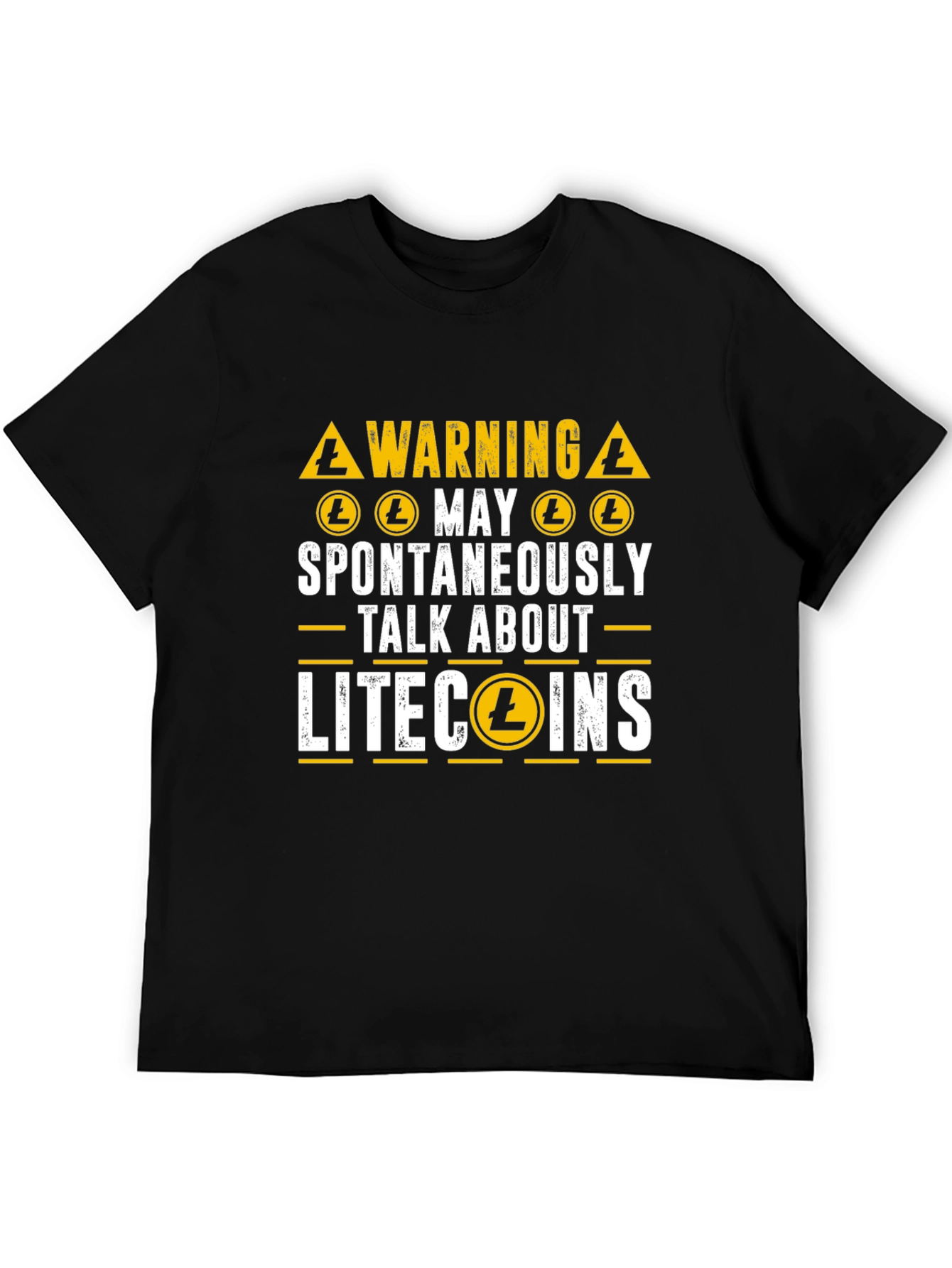 Litecoin Crypto Warning T-Shirt - Spontaneously Talk