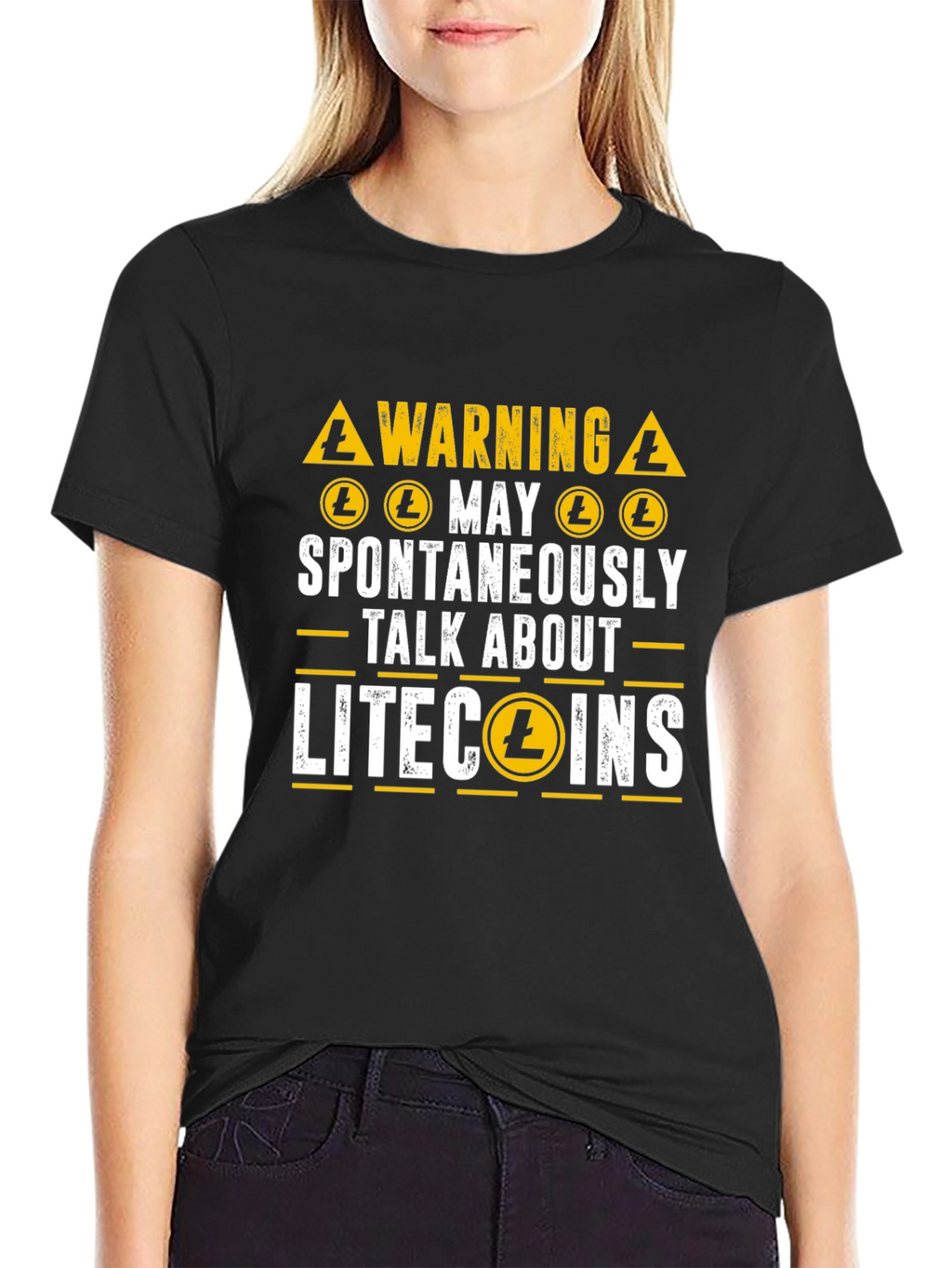 Litecoin Crypto Warning T-Shirt - Spontaneously Talk
