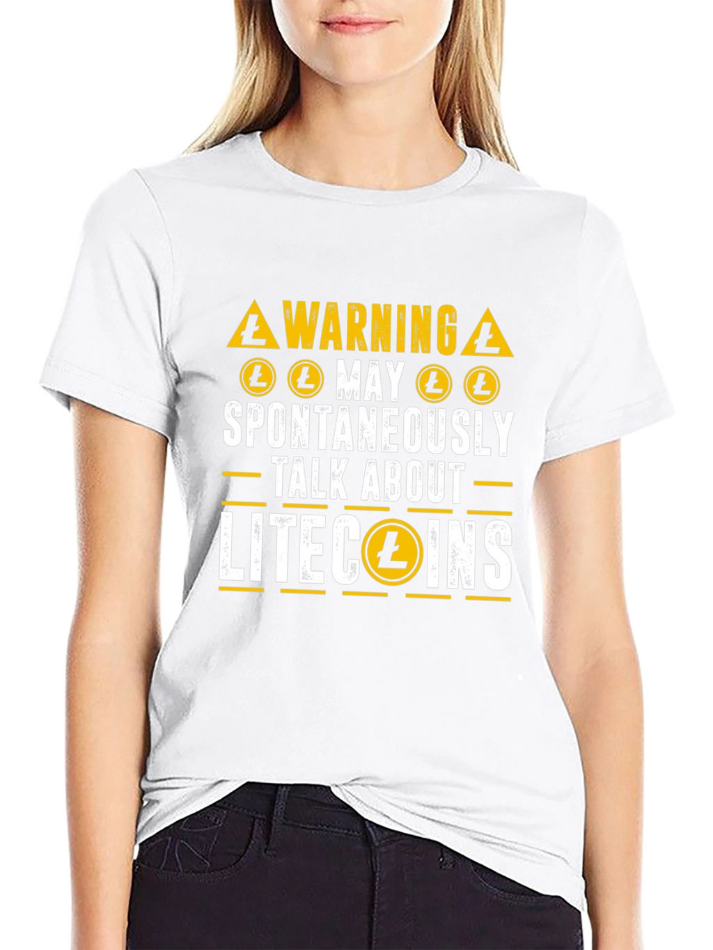 Litecoin Crypto Warning T-Shirt - Spontaneously Talk