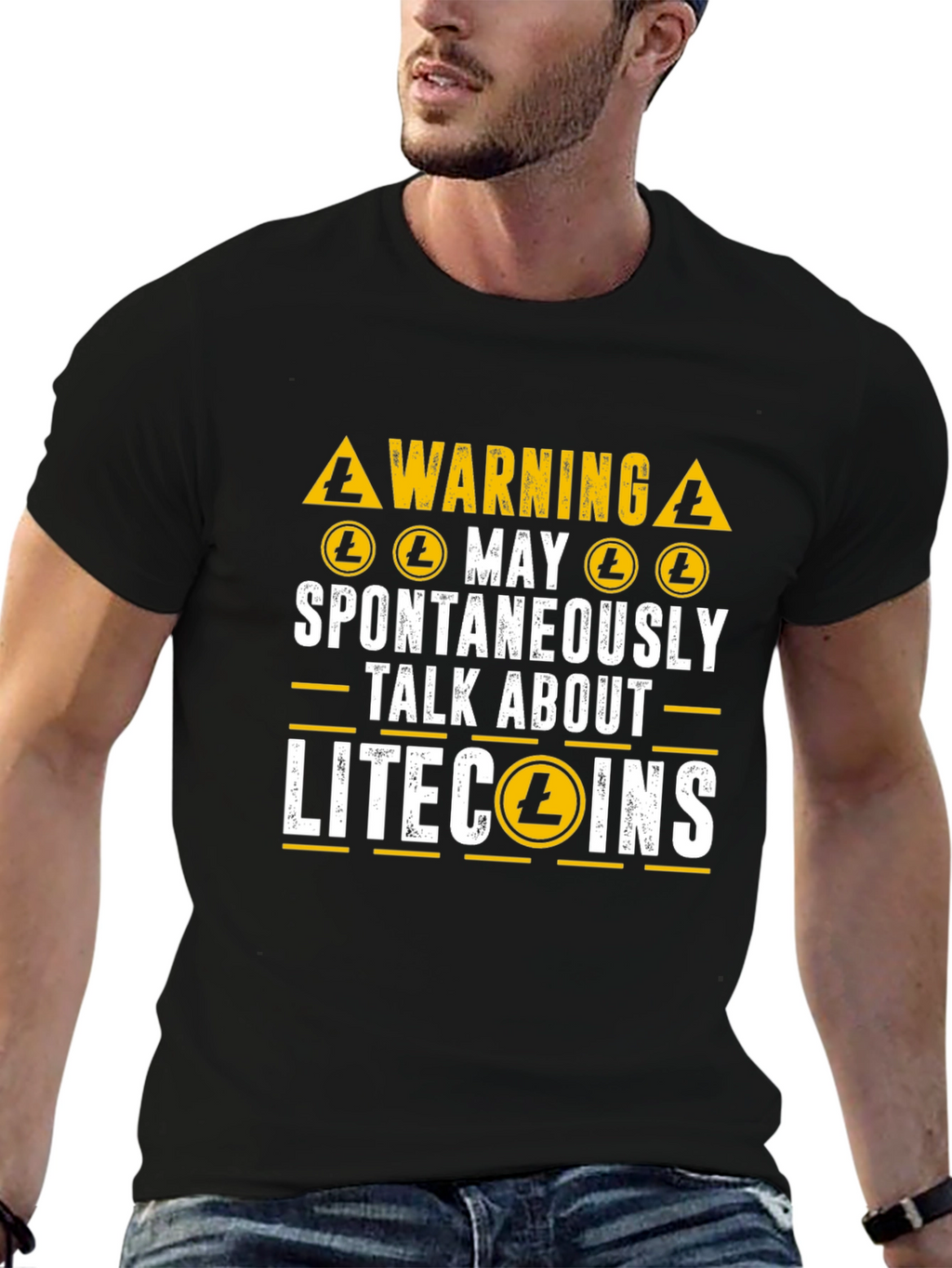 Litecoin Crypto Warning T-Shirt - Spontaneously Talk