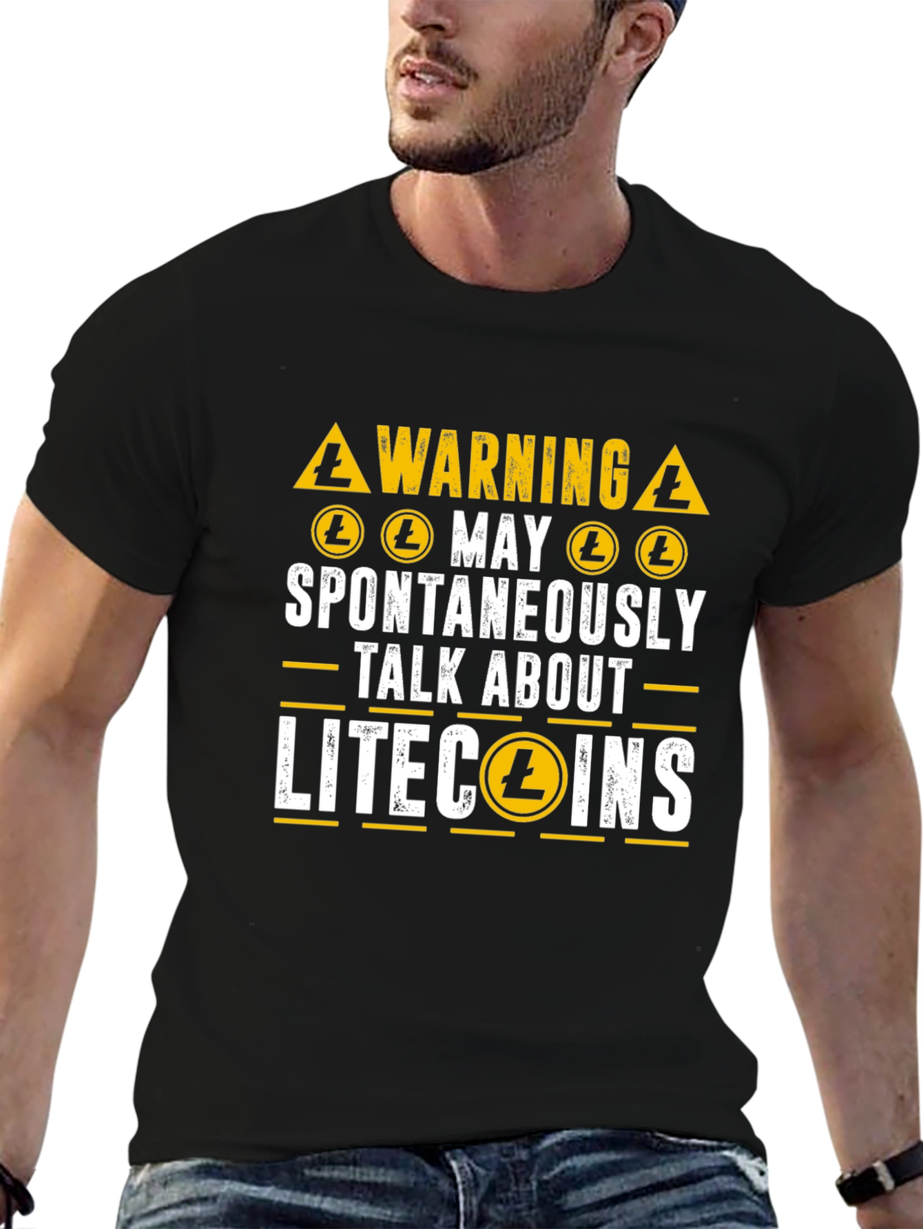 Litecoin Crypto Warning T-Shirt - Spontaneously Talk