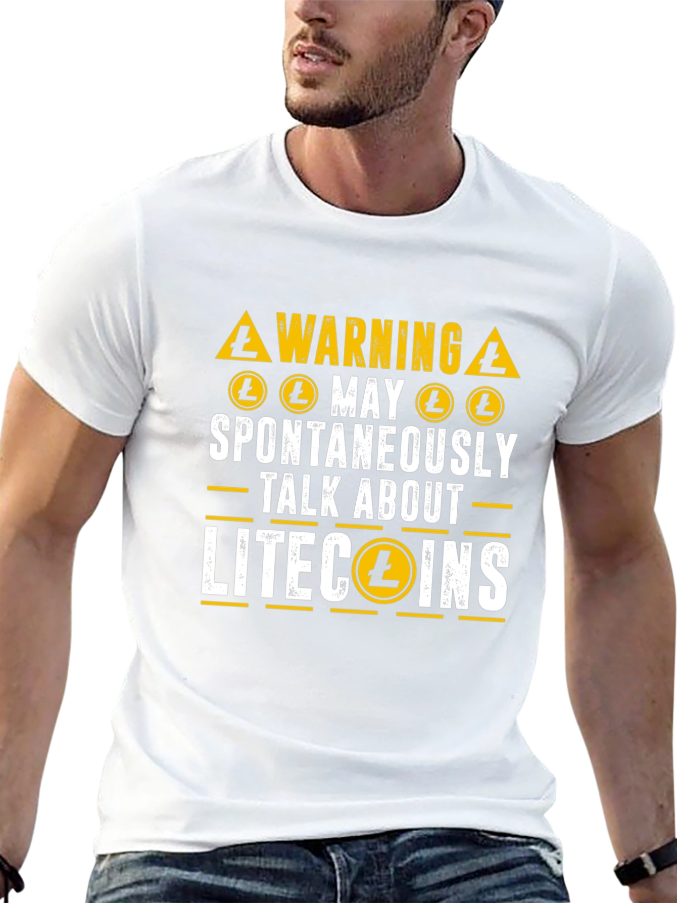Litecoin Crypto Warning T-Shirt - Spontaneously Talk