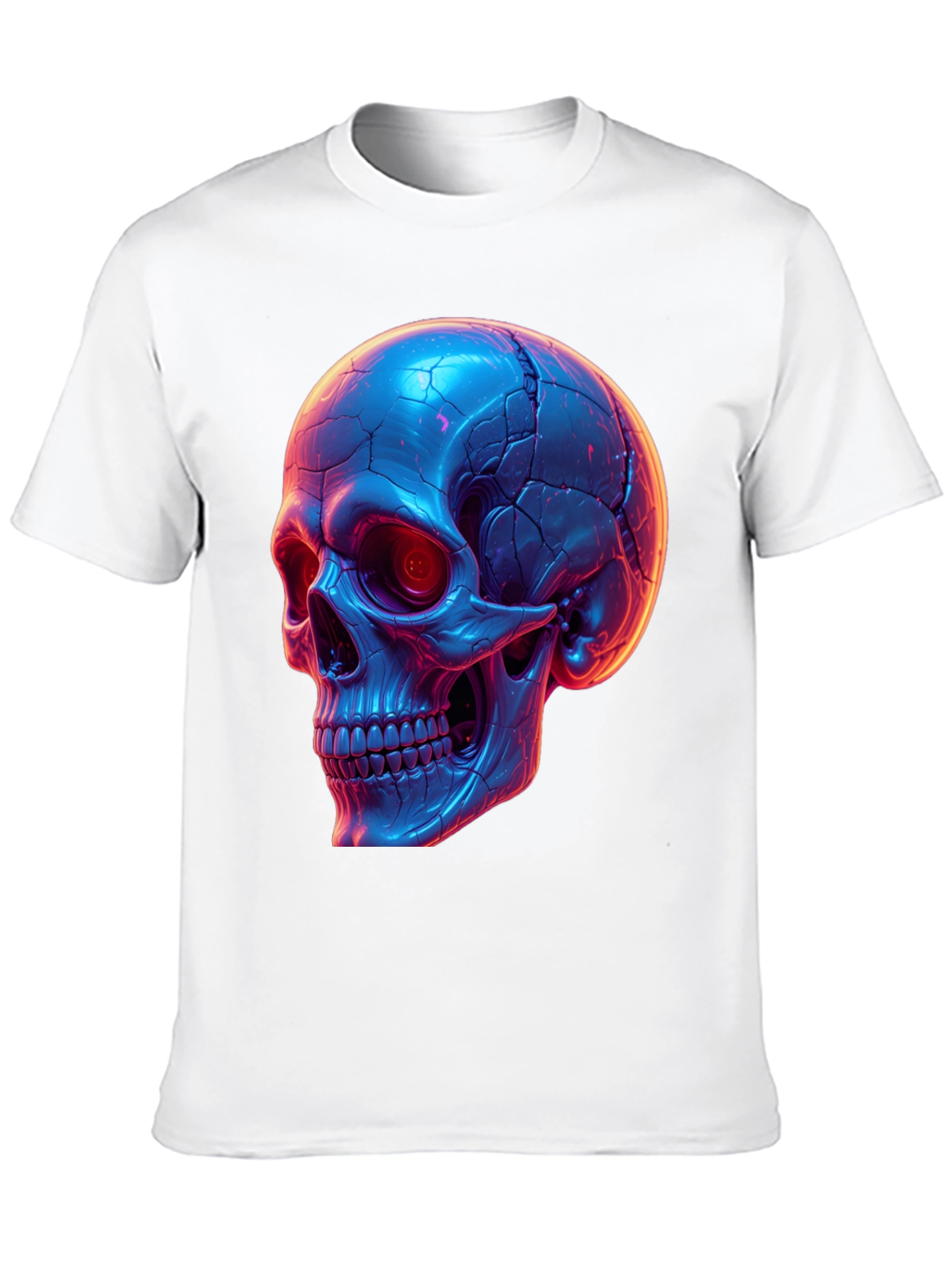 Neon Skull Graphic Tee - Black T-Shirt