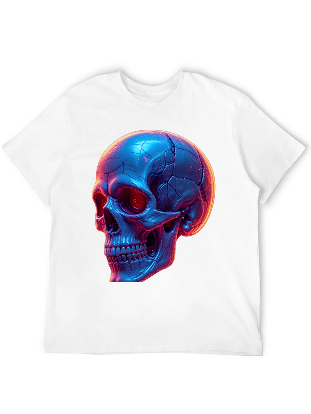 Neon Skull Graphic Tee - Black T-Shirt