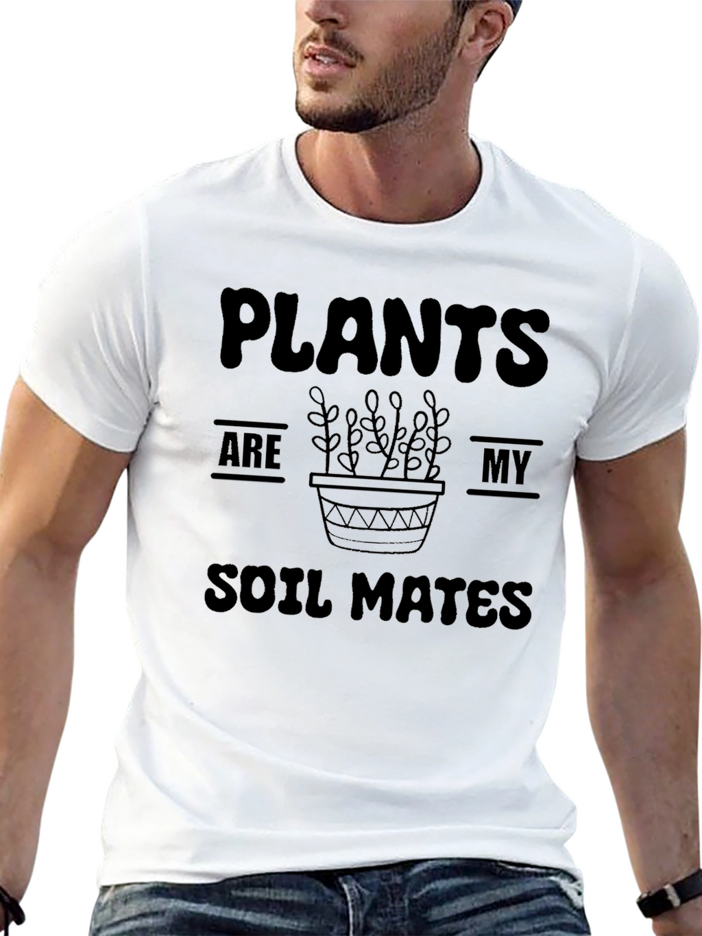 Plants Are My Soil Mates Black T-Shirt