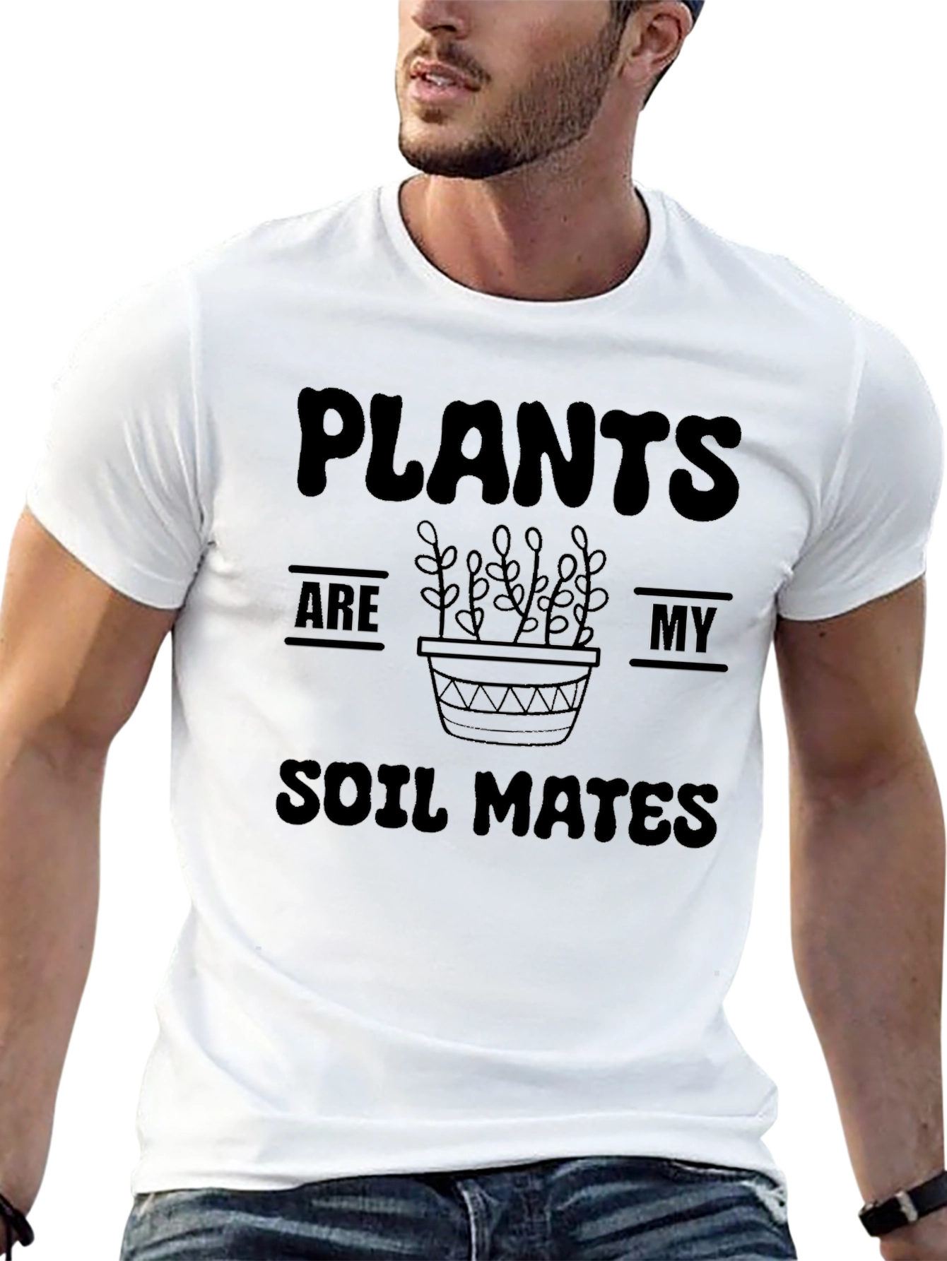 Plants Are My Soil Mates Black T-Shirt