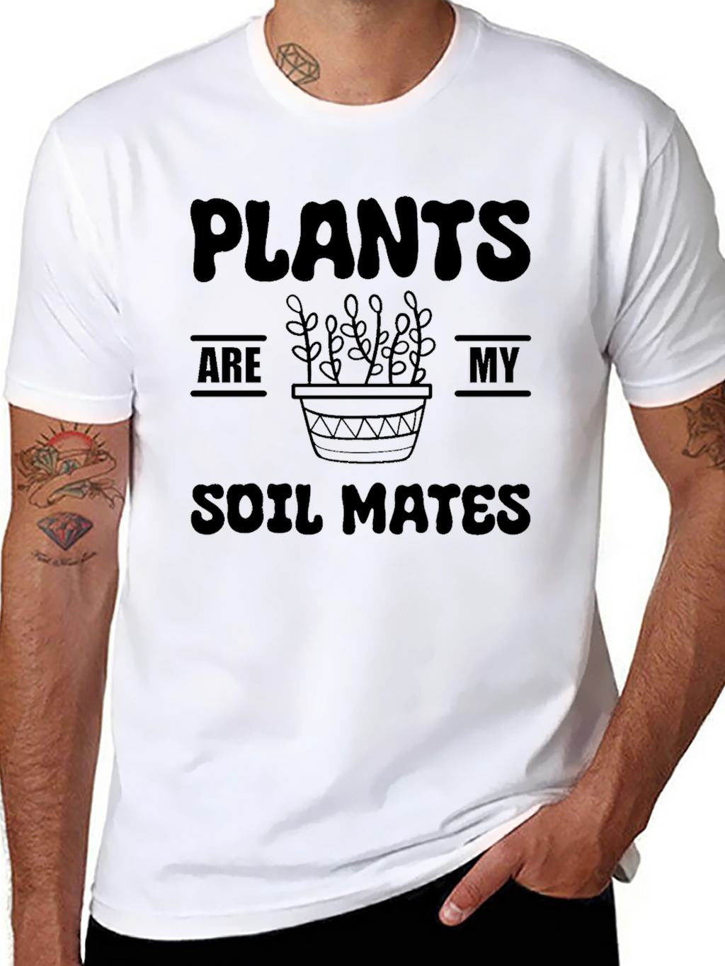 Plants Are My Soil Mates Black T-Shirt