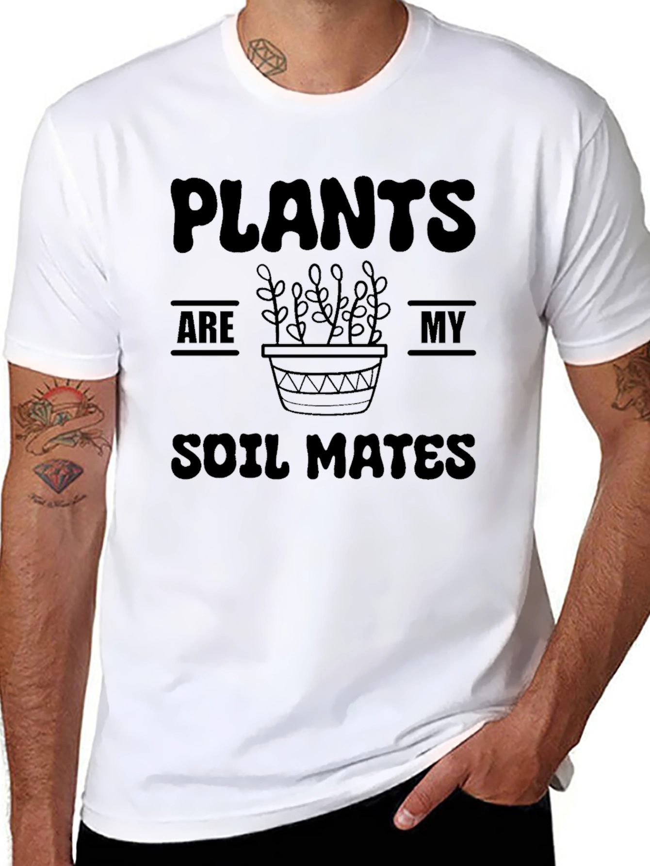 Plants Are My Soil Mates Black T-Shirt
