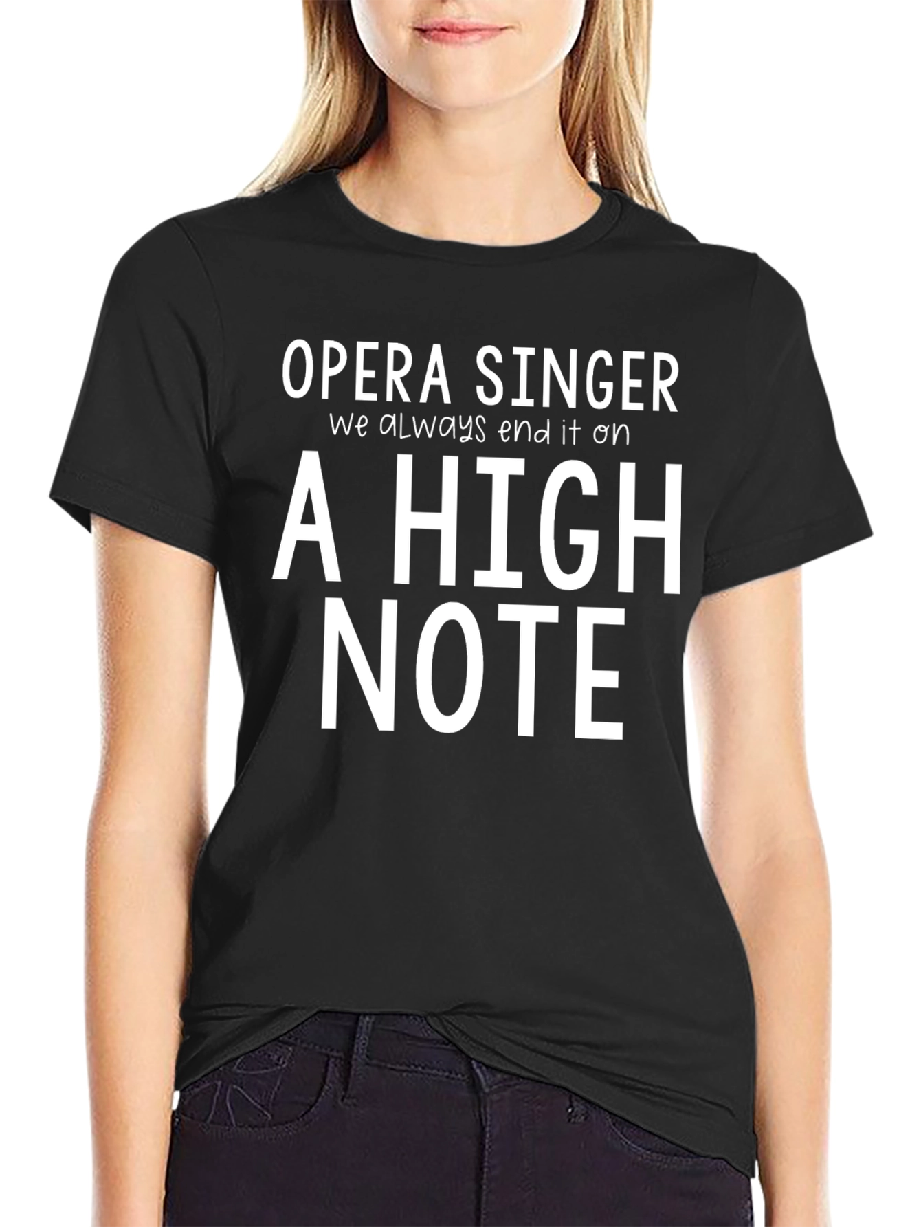 Opera Singer High Note Black T-Shirt
