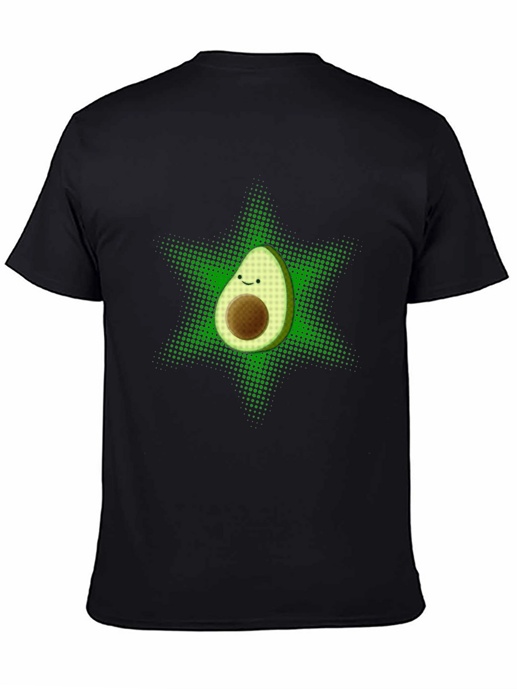 Funny Avocado Star T-Shirt - Black