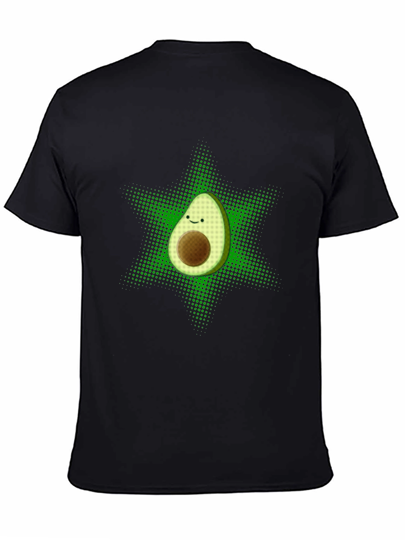 Funny Avocado Star T-Shirt - Black