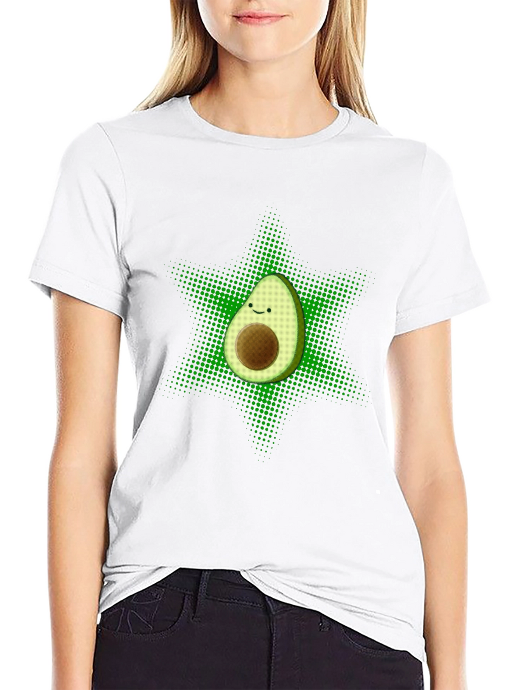 Funny Avocado Star T-Shirt - Black