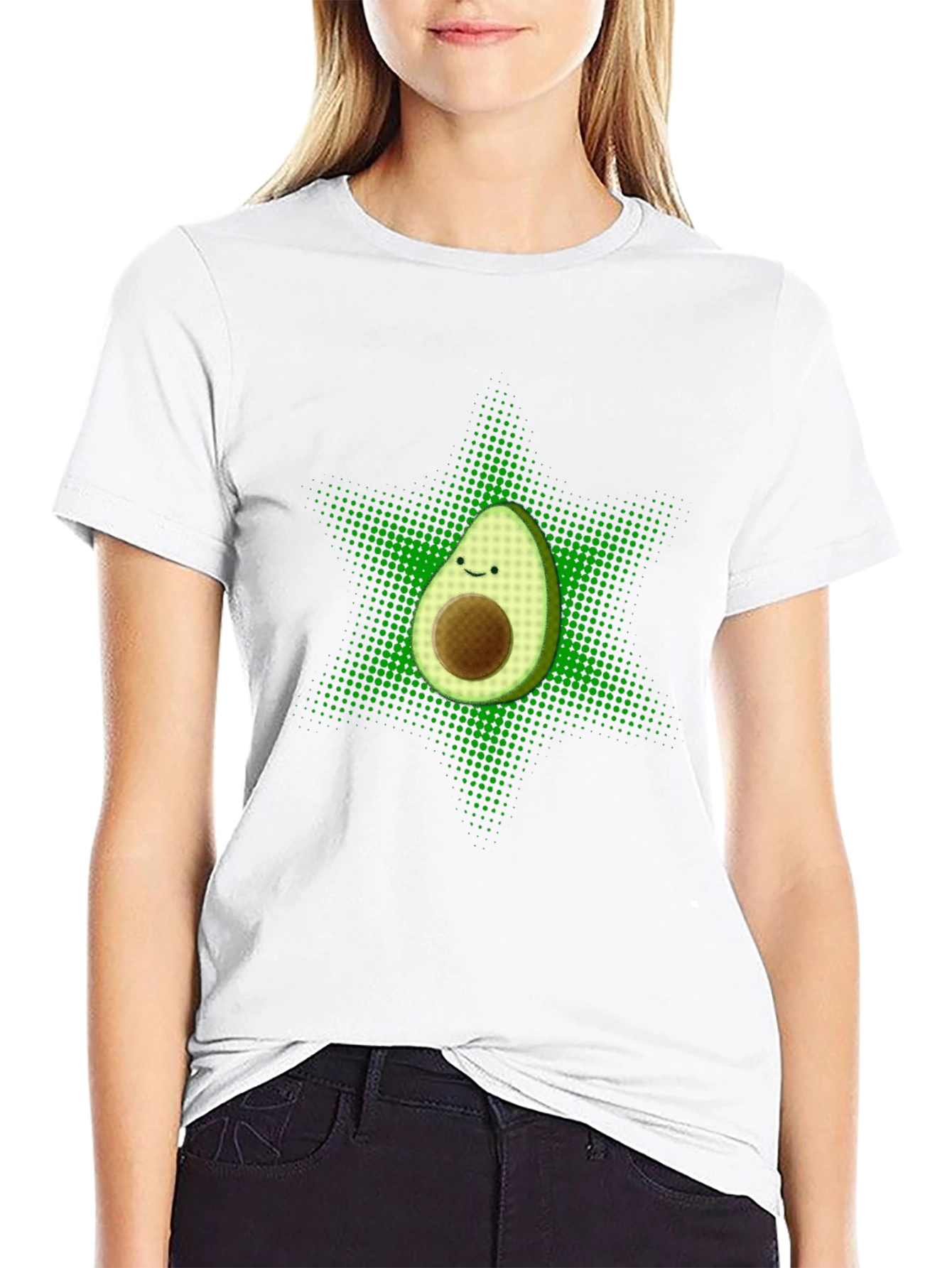 Funny Avocado Star T-Shirt - Black