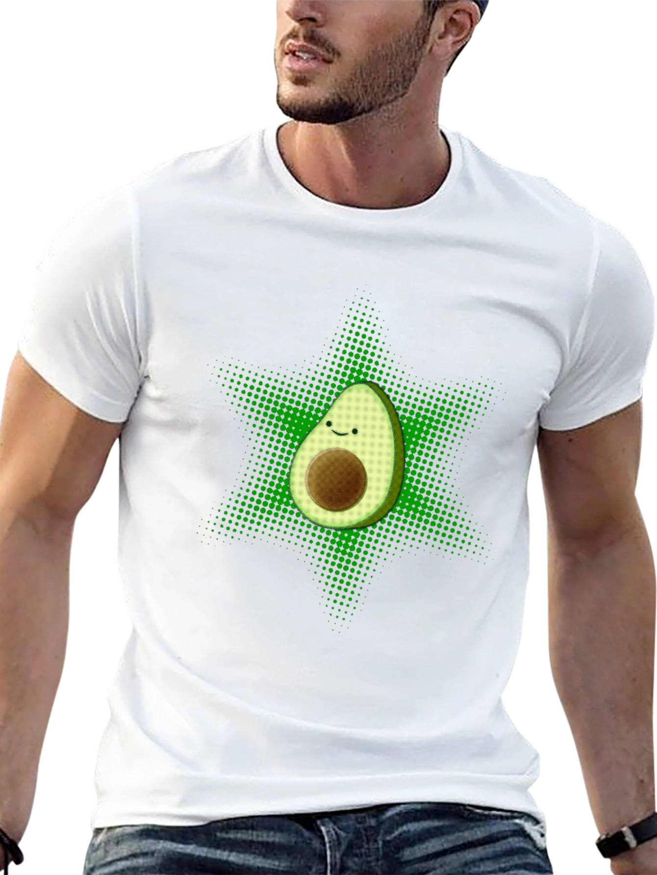 Funny Avocado Star T-Shirt - Black