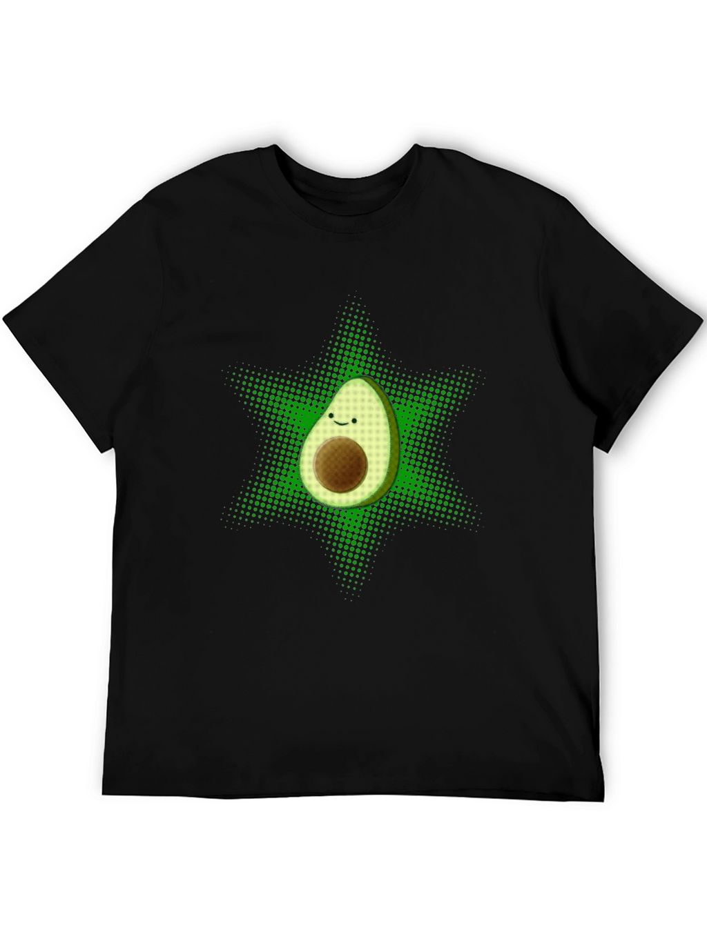 Funny Avocado Star T-Shirt - Black