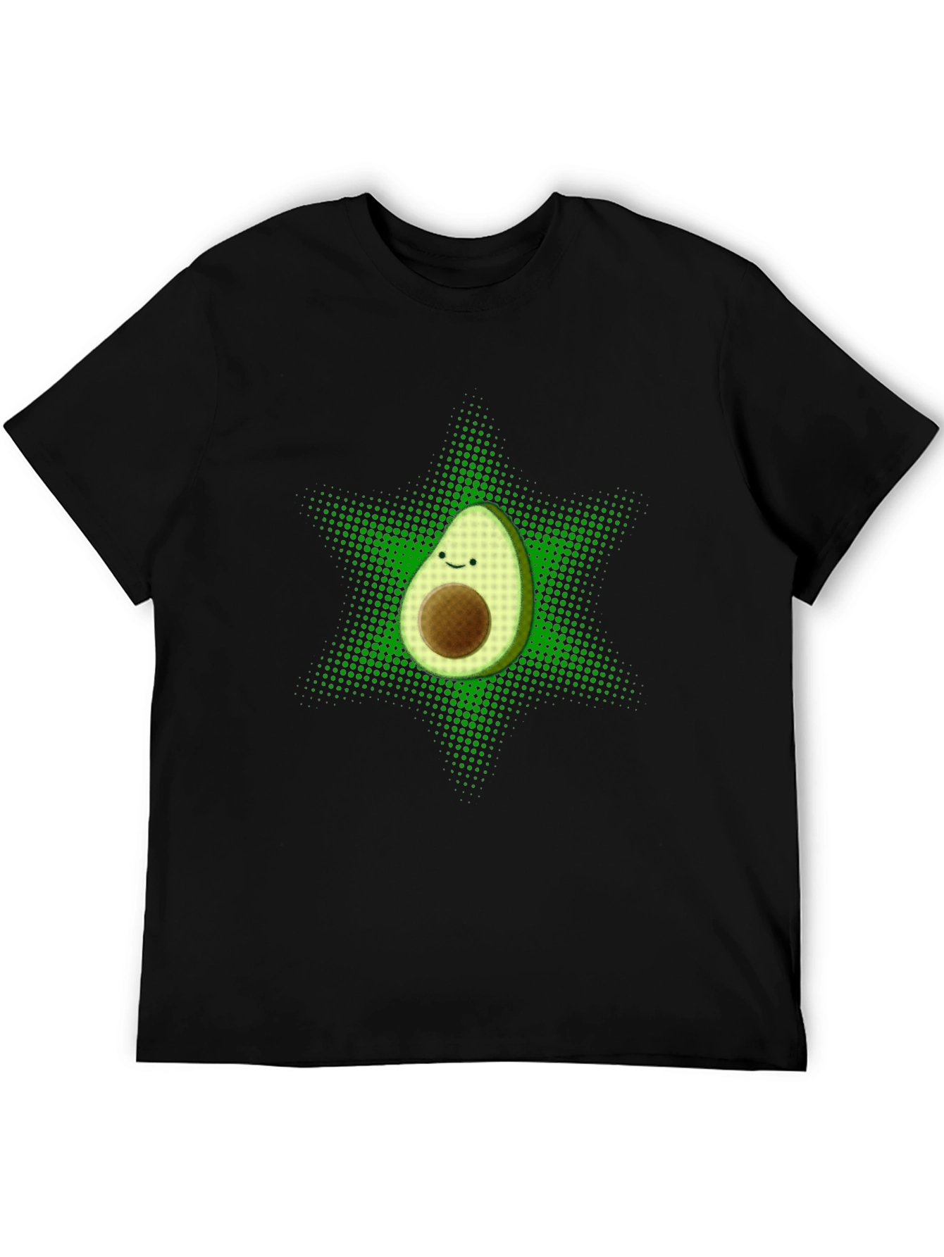 Funny Avocado Star T-Shirt - Black