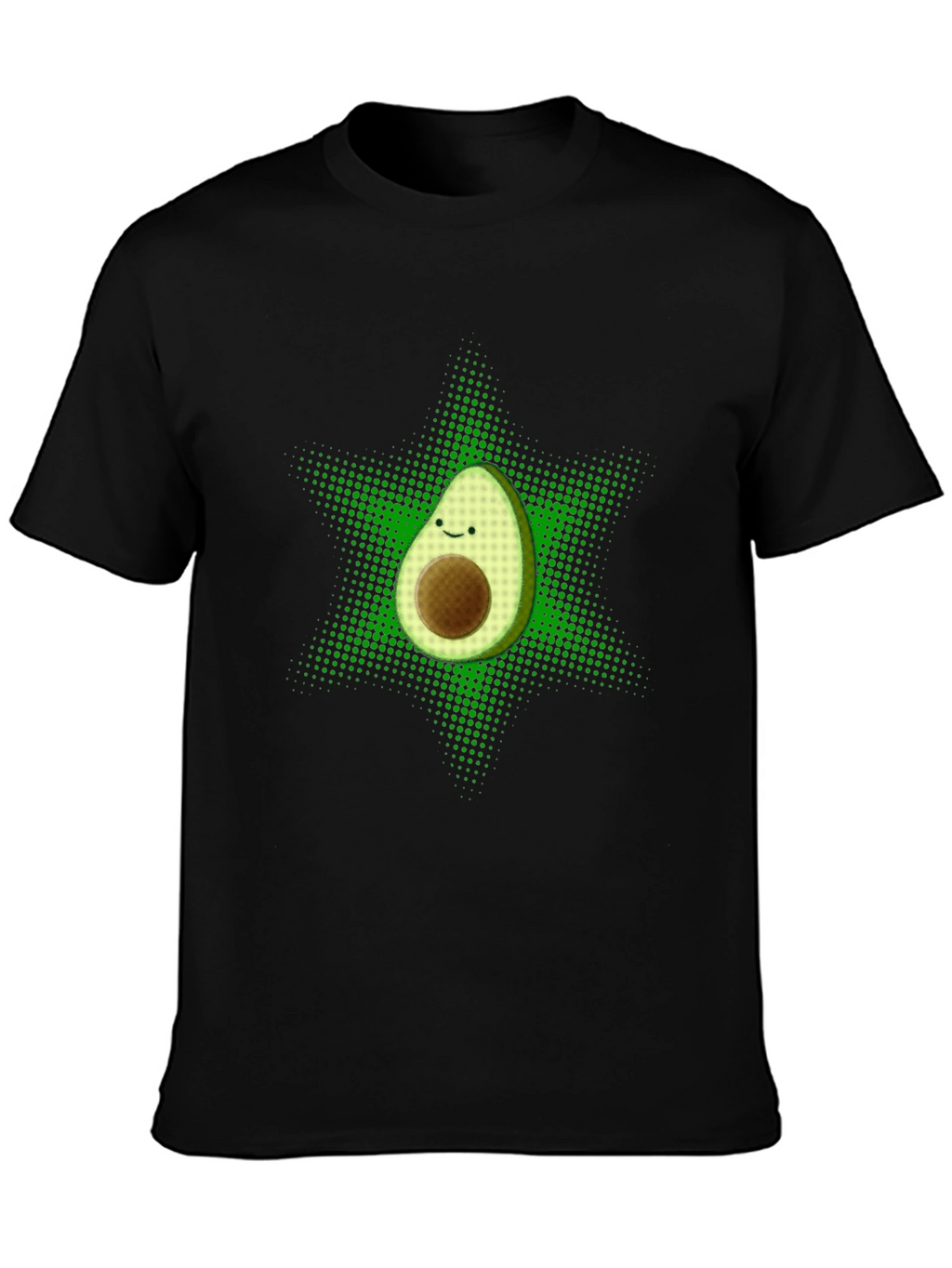 Funny Avocado Star T-Shirt - Black