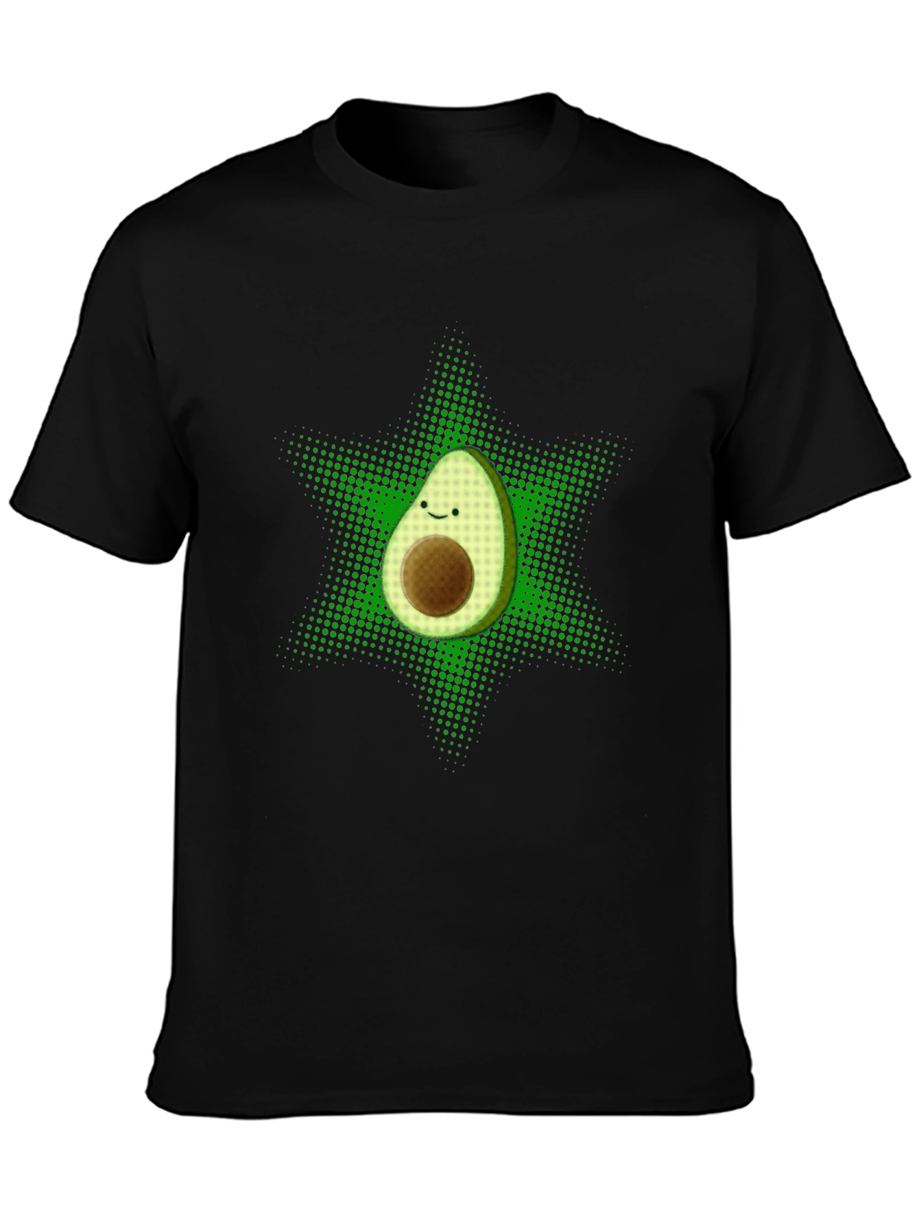 Funny Avocado Star T-Shirt - Black