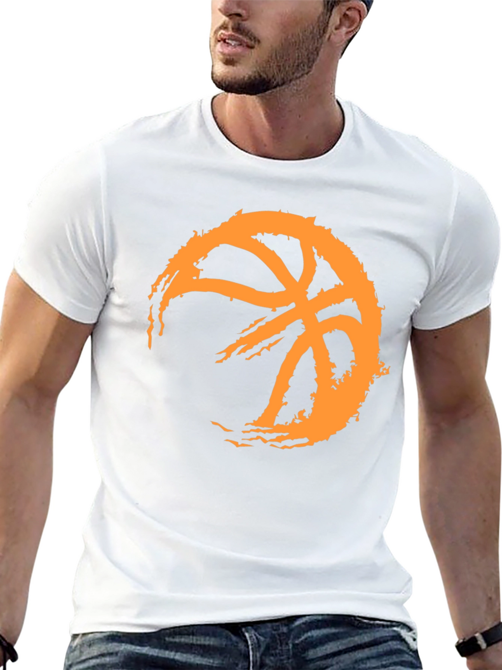 Basketball Graphic Tee - Black Cotton T-Shirt