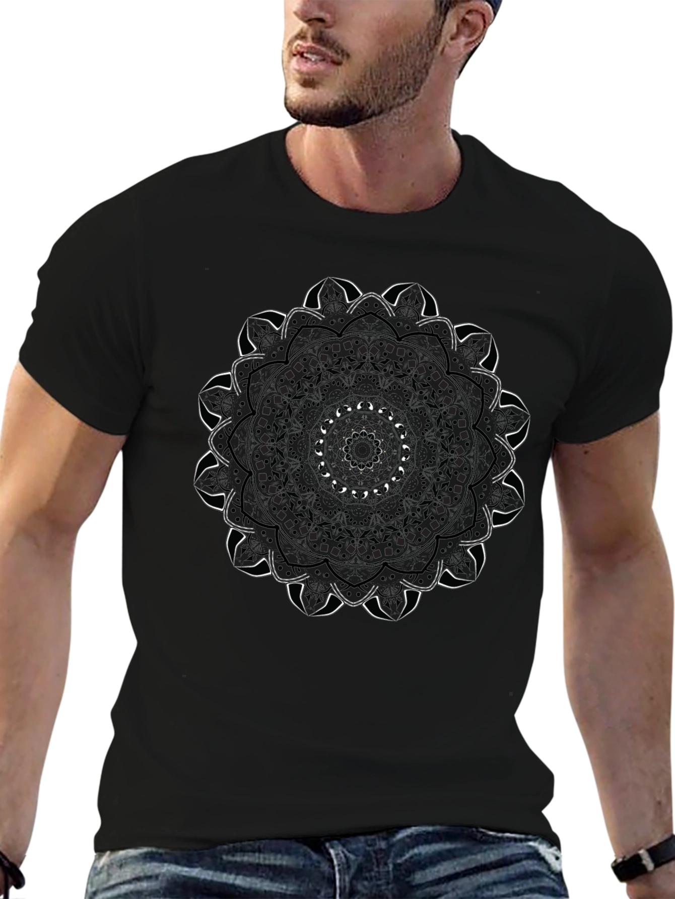 Mandala Graphic Black T-Shirt - Unique Design