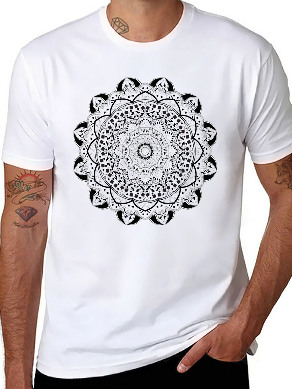 Mandala Graphic Black T-Shirt - Unique Design