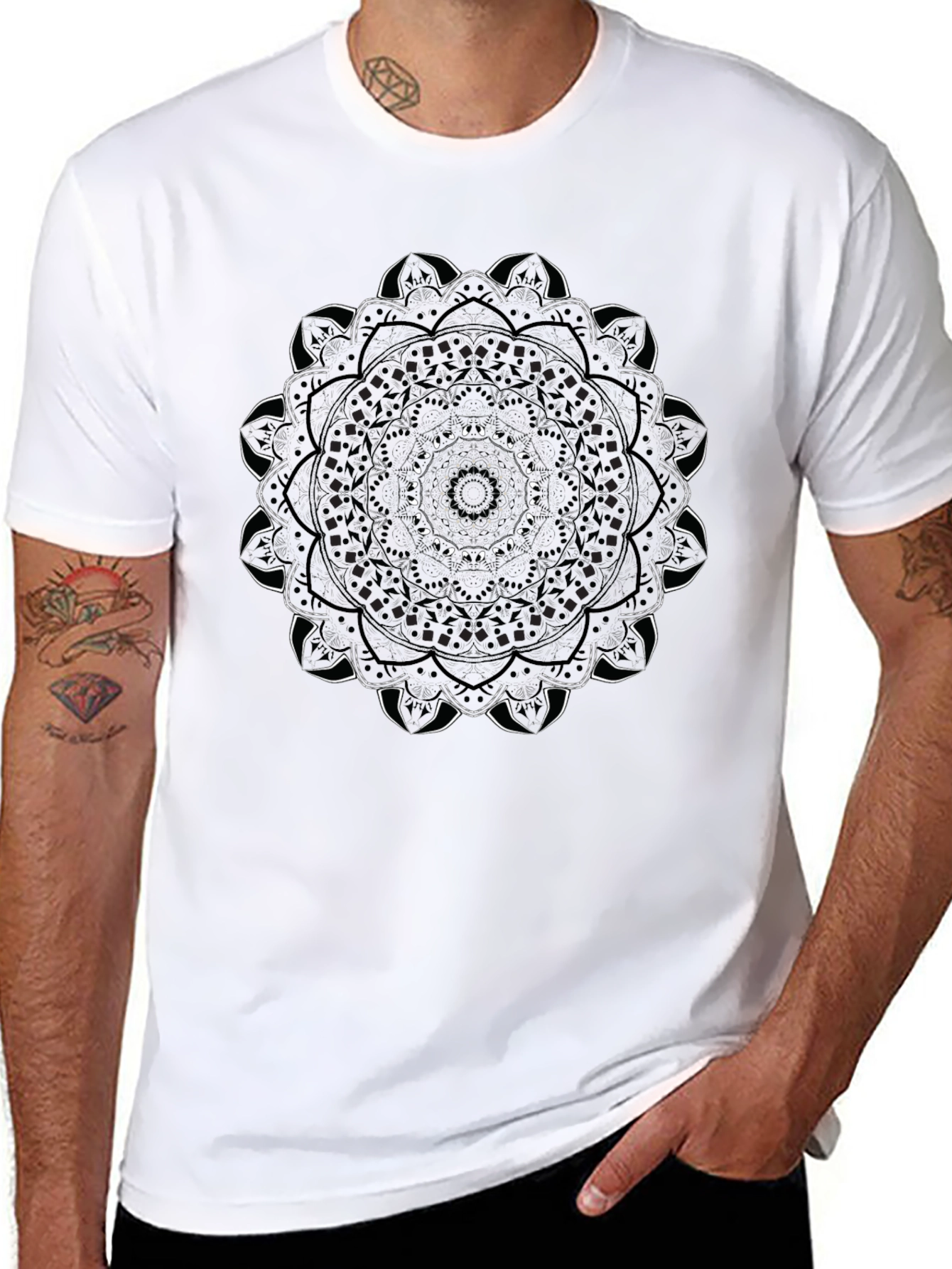 Mandala Graphic Black T-Shirt - Unique Design