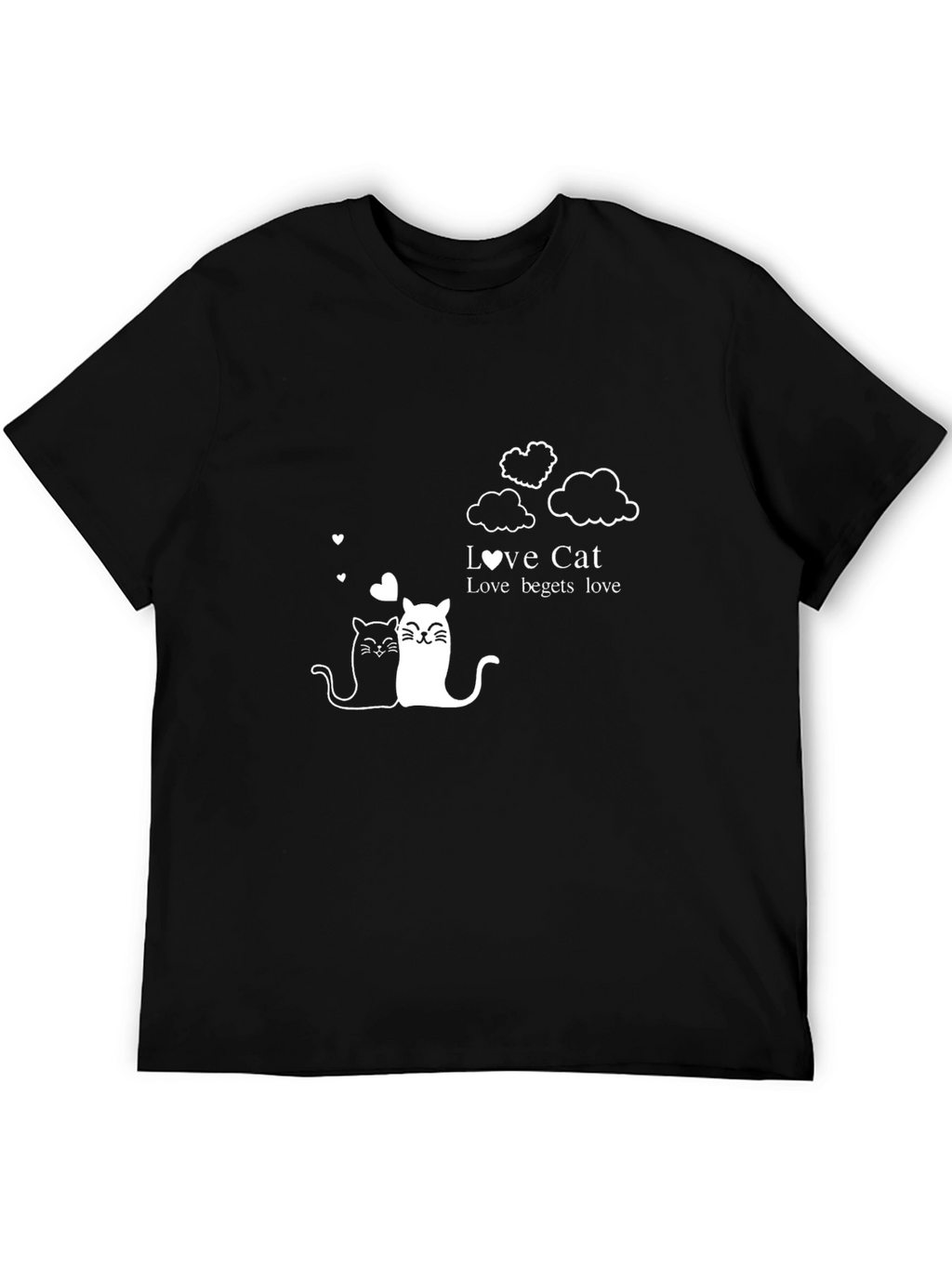 Love Cats Graphic Tee - Black Unisex T-Shirt