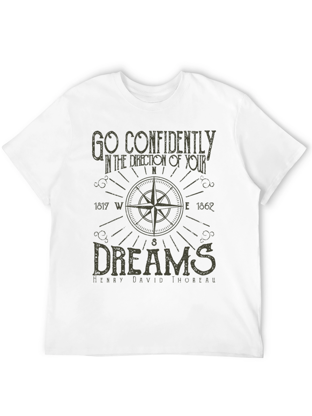 Compass Dream T-Shirt - Thoreau Quote Design