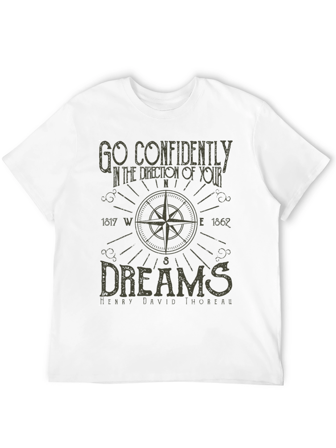 Compass Dream T-Shirt - Thoreau Quote Design