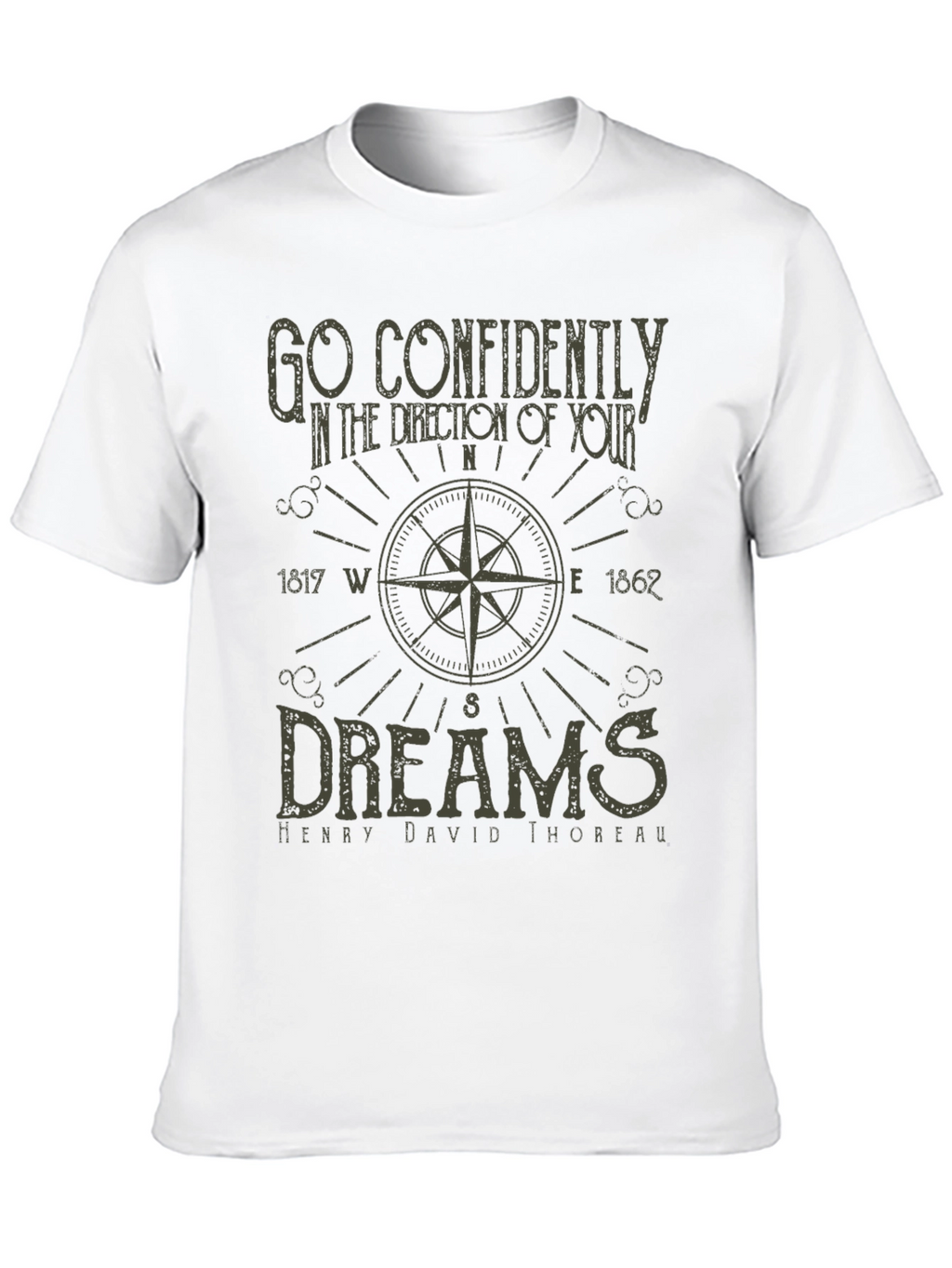 Compass Dream T-Shirt - Thoreau Quote Design