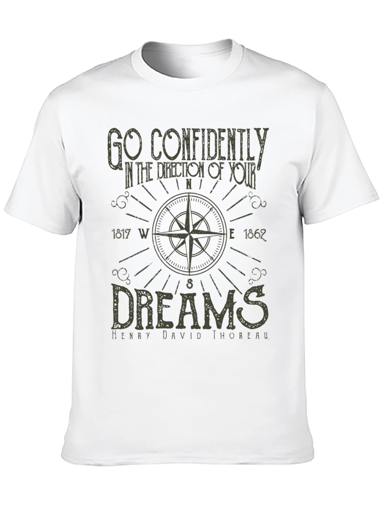 Compass Dream T-Shirt - Thoreau Quote Design