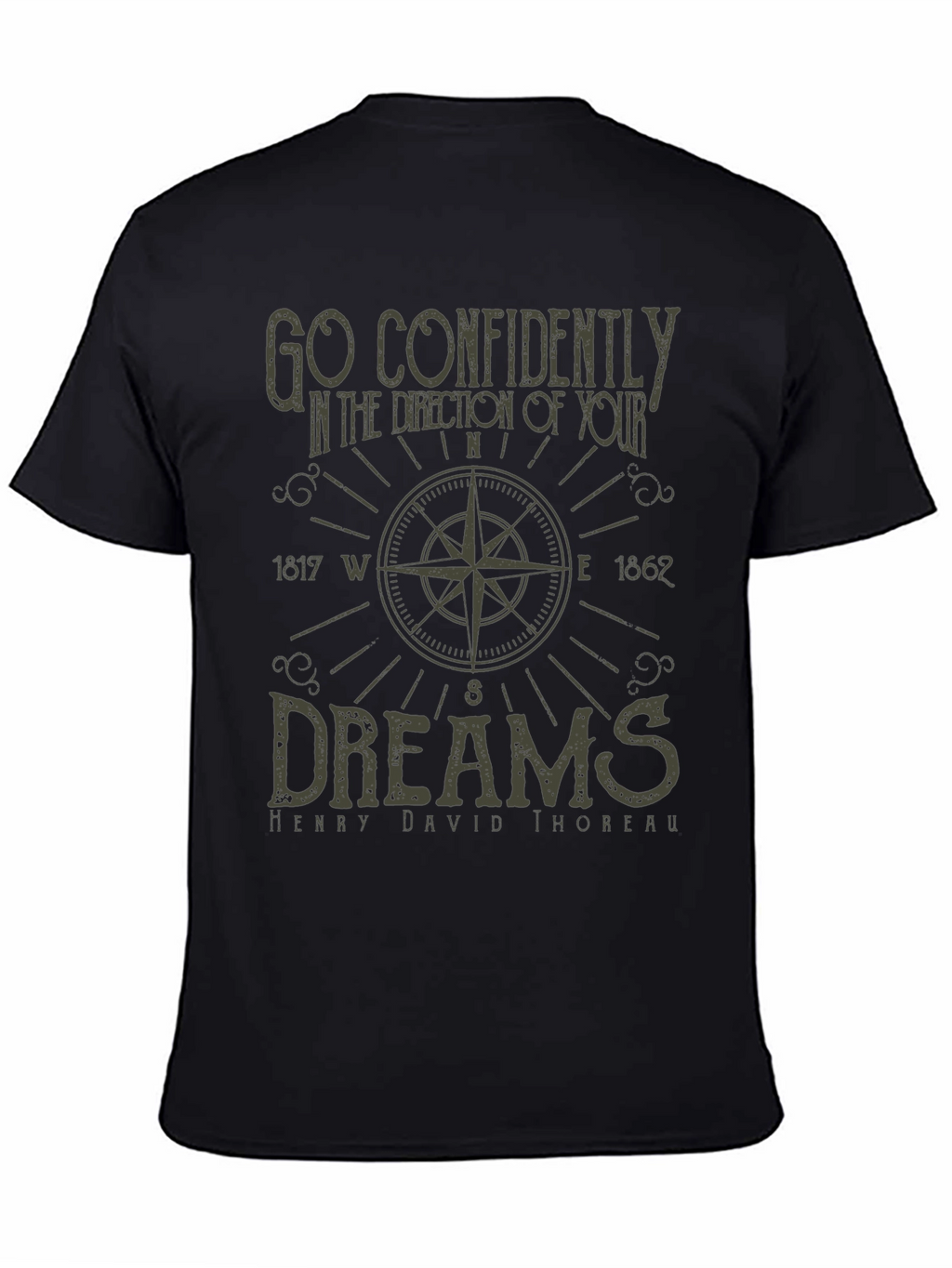 Compass Dream T-Shirt - Thoreau Quote Design