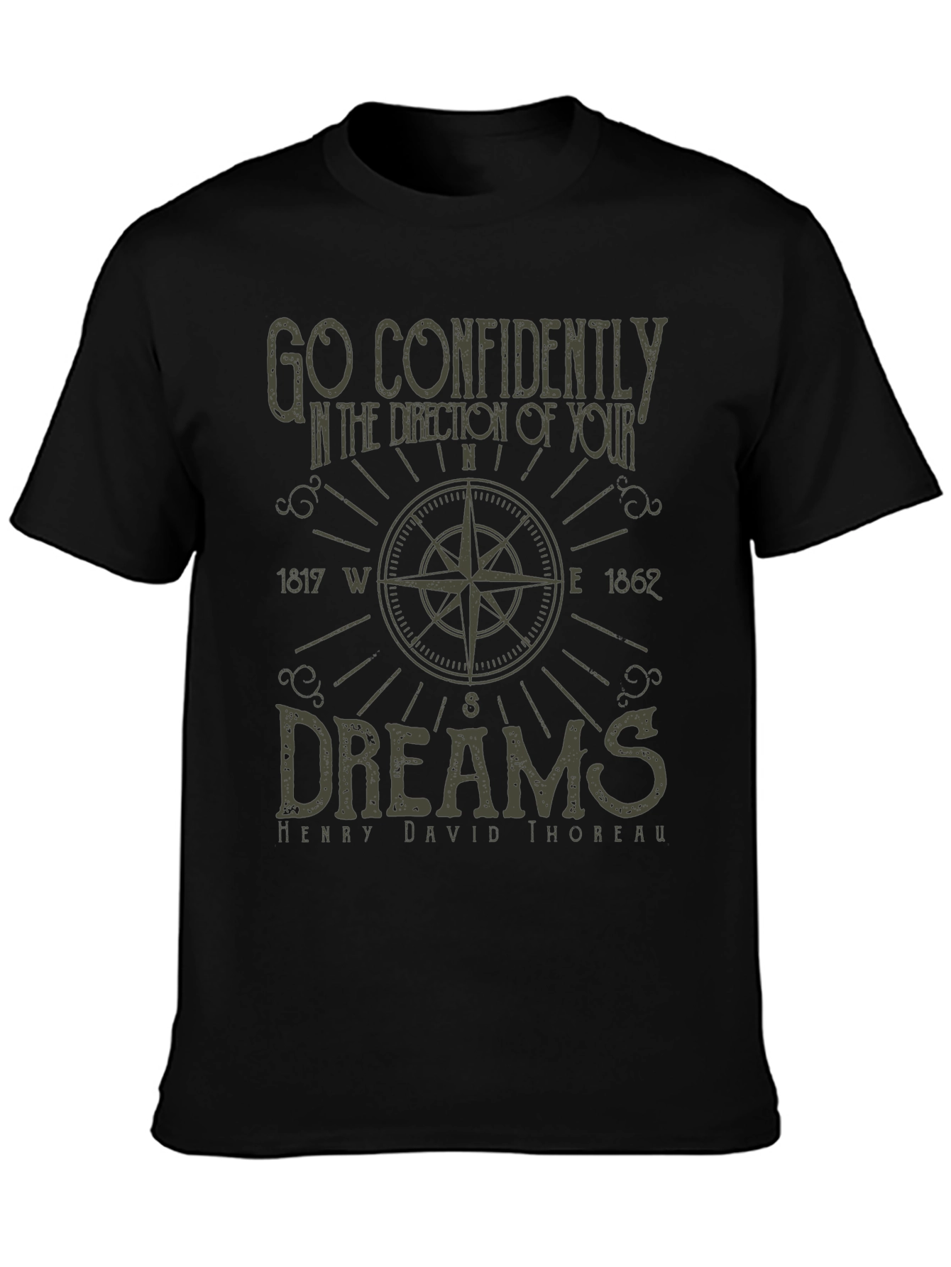 Compass Dream T-Shirt - Thoreau Quote Design