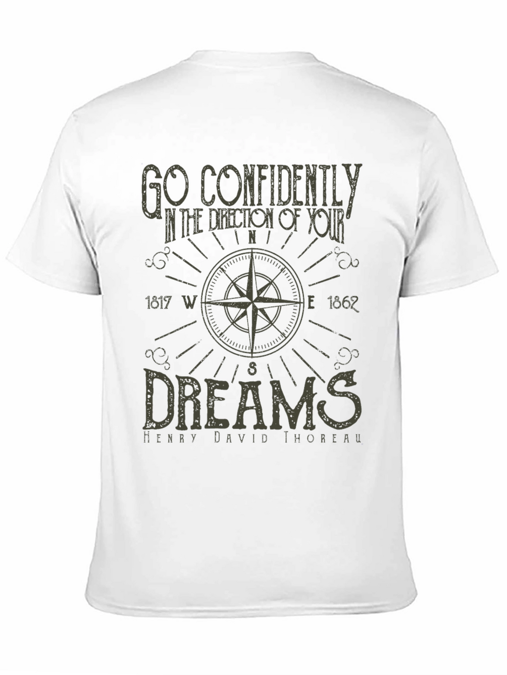 Compass Dream T-Shirt - Thoreau Quote Design