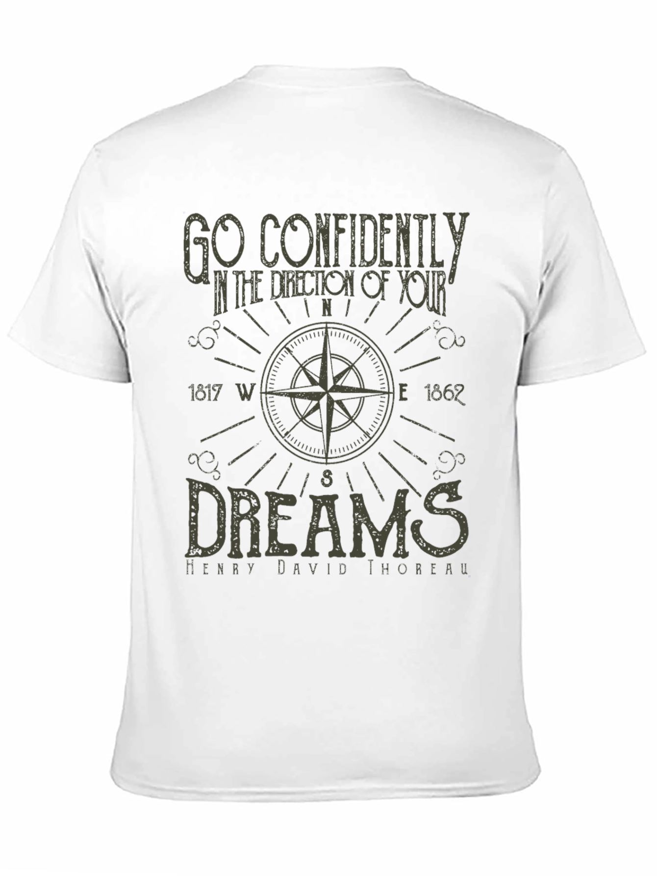 Compass Dream T-Shirt - Thoreau Quote Design