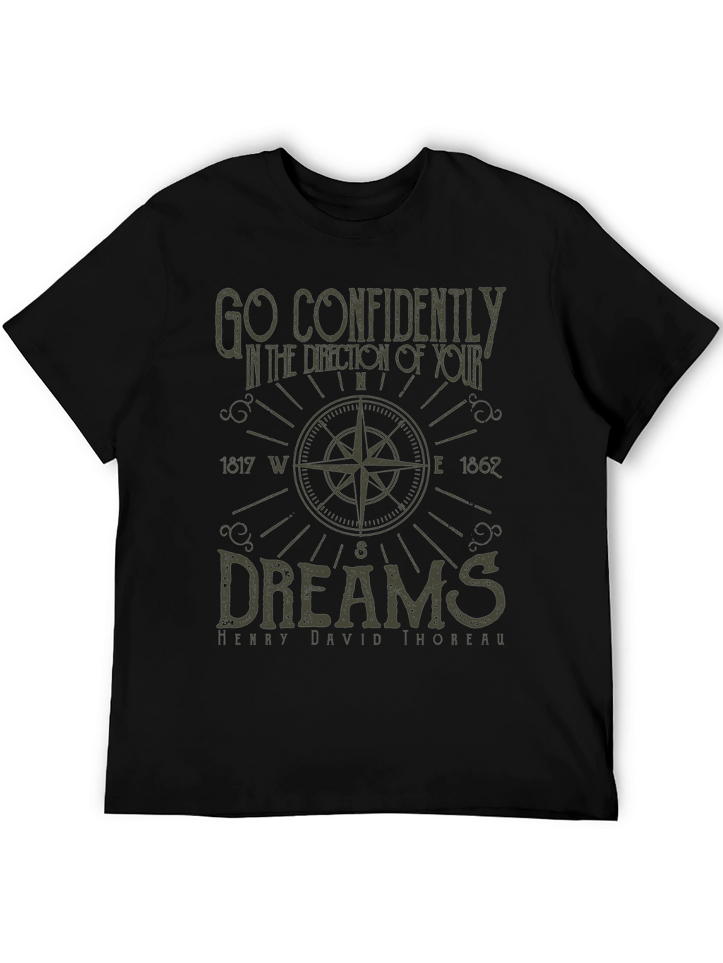 Compass Dream T-Shirt - Thoreau Quote Design