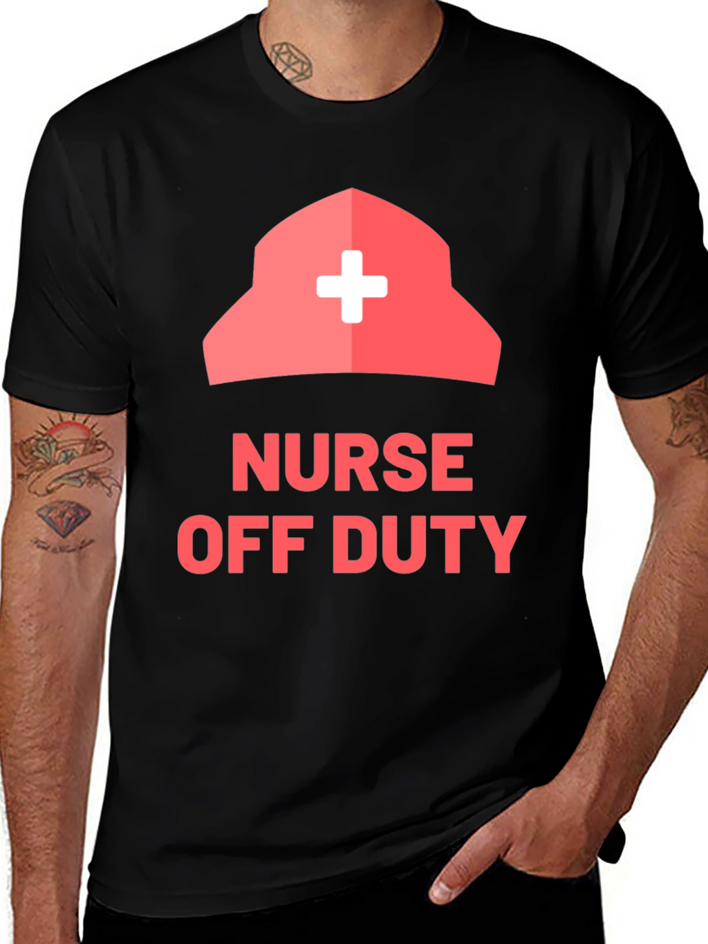 Nurse Off Duty Graphic Tee - Black