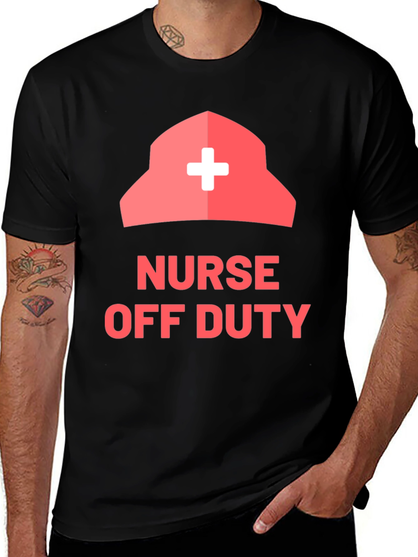 Nurse Off Duty Graphic Tee - Black