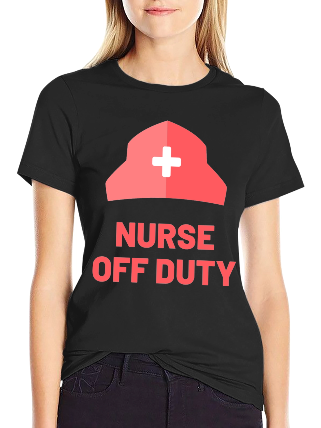 Nurse Off Duty Graphic Tee - Black