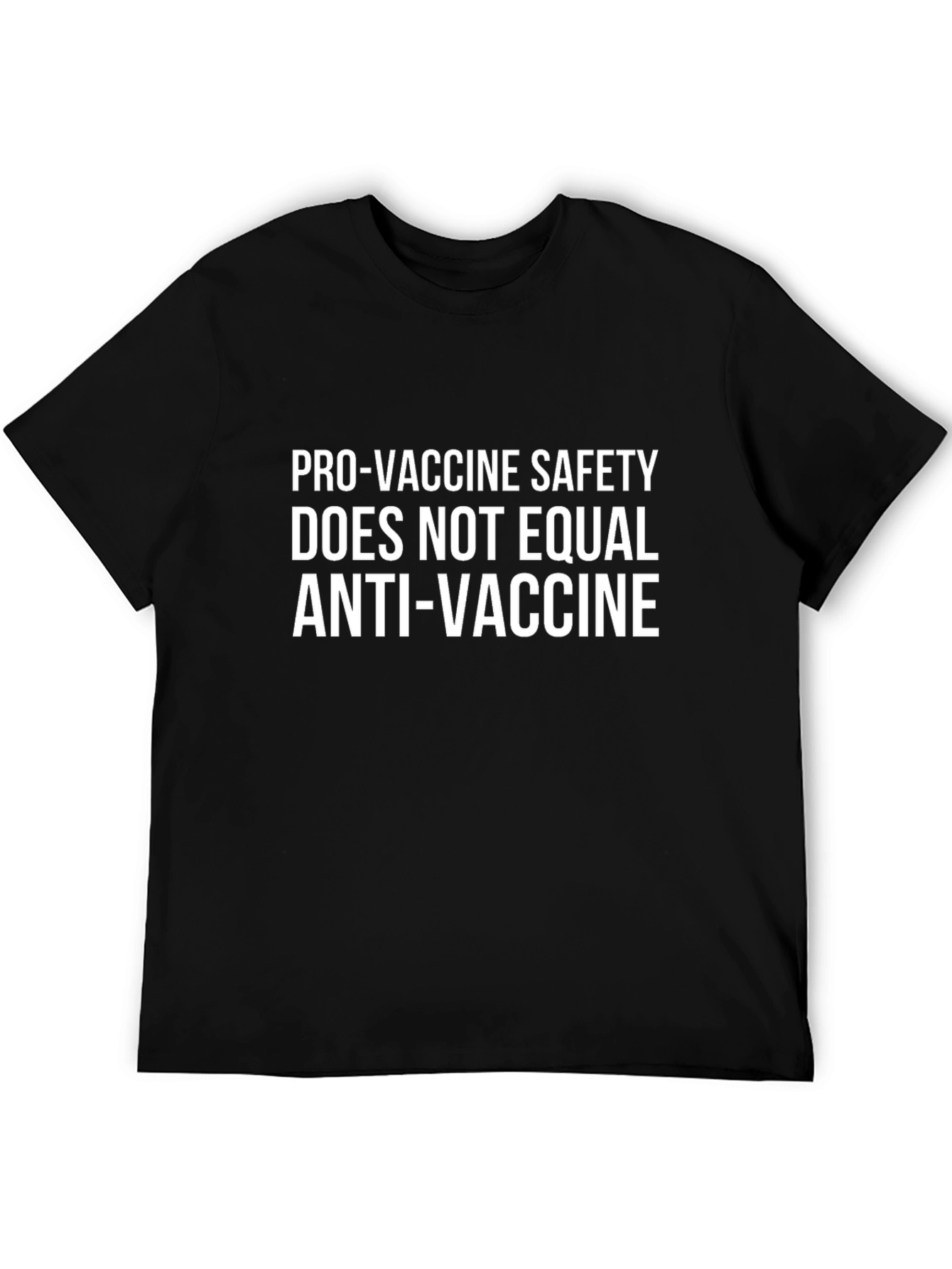Pro-Vaccine Safety Graphic Tee - Black Cotton Casual