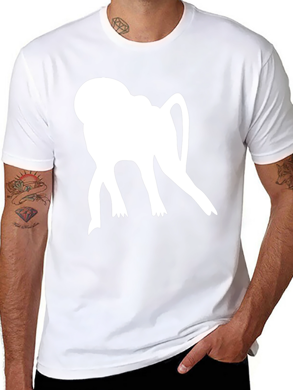 Monkey Silhouette Graphic Tee - Casual Style
