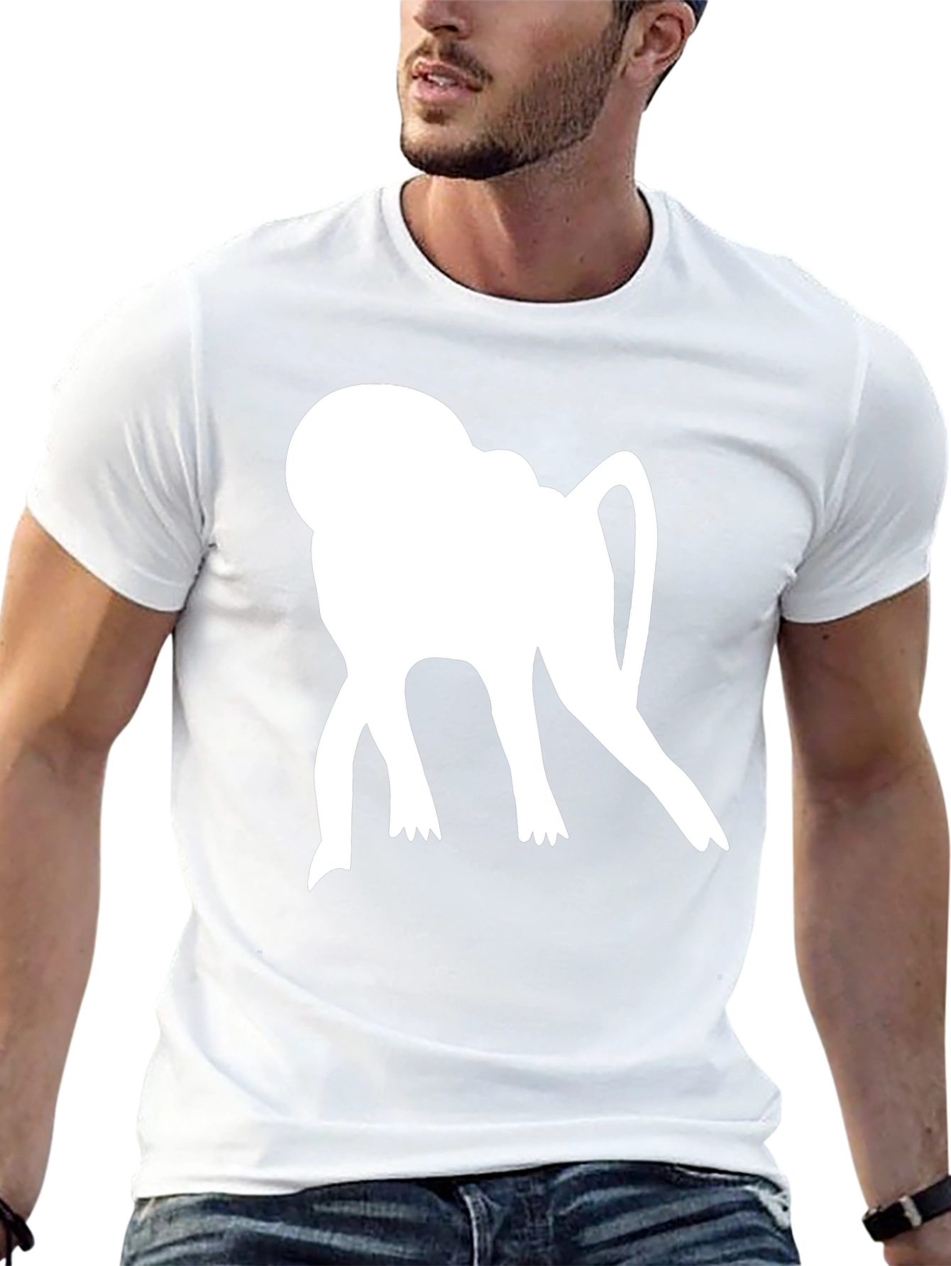 Monkey Silhouette Graphic Tee - Casual Style