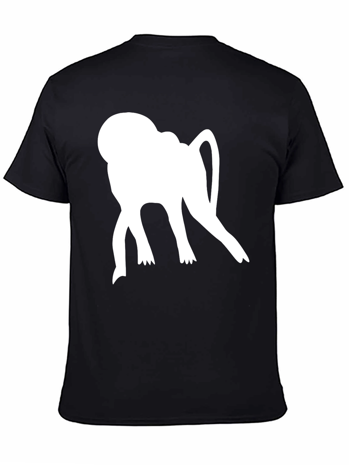 Monkey Silhouette Graphic Tee - Casual Style