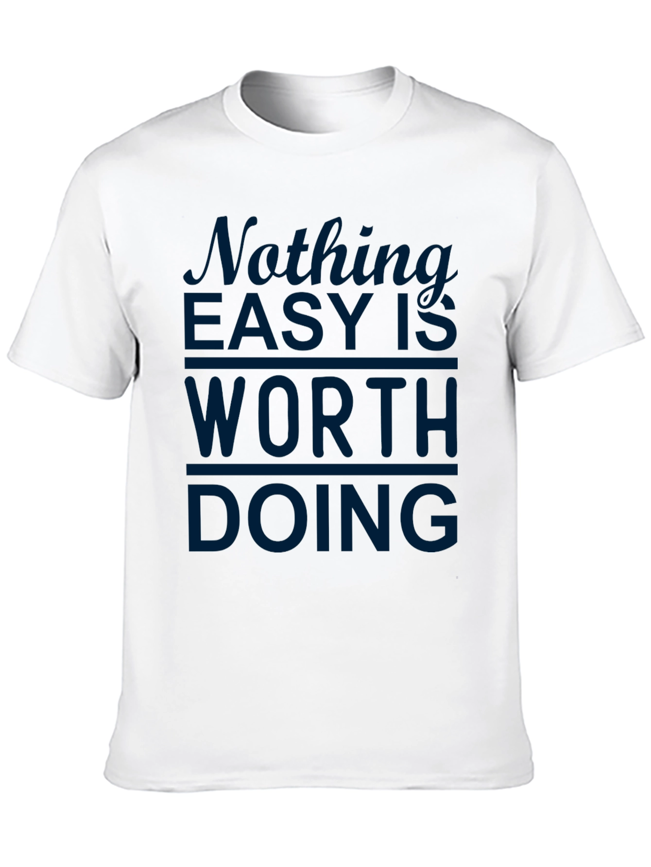 Motivational Nothing Easy Mens Black T-Shirt